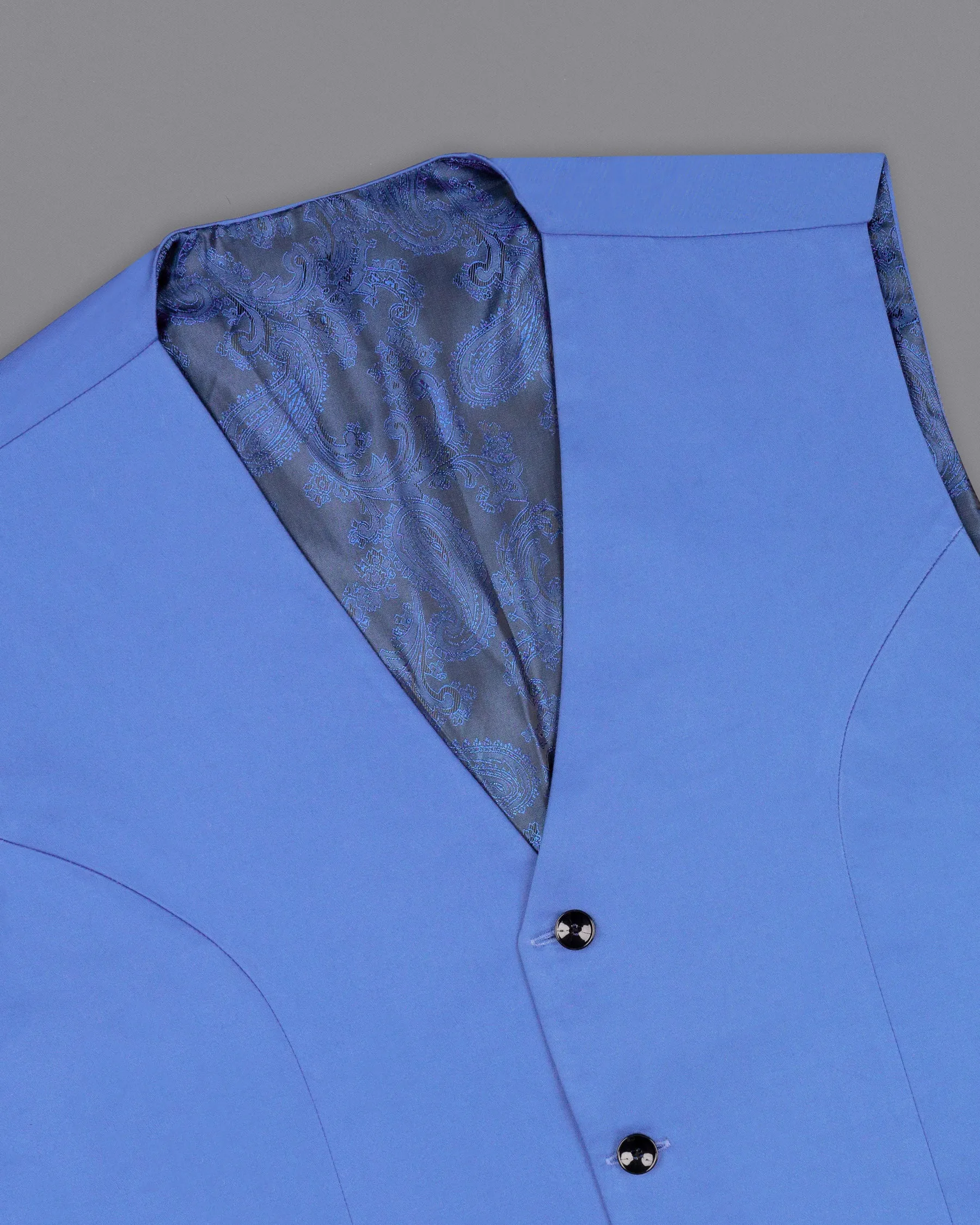 Royal Blue Premium Cotton Waistcoat sold by French Crown product image thumbnail 4