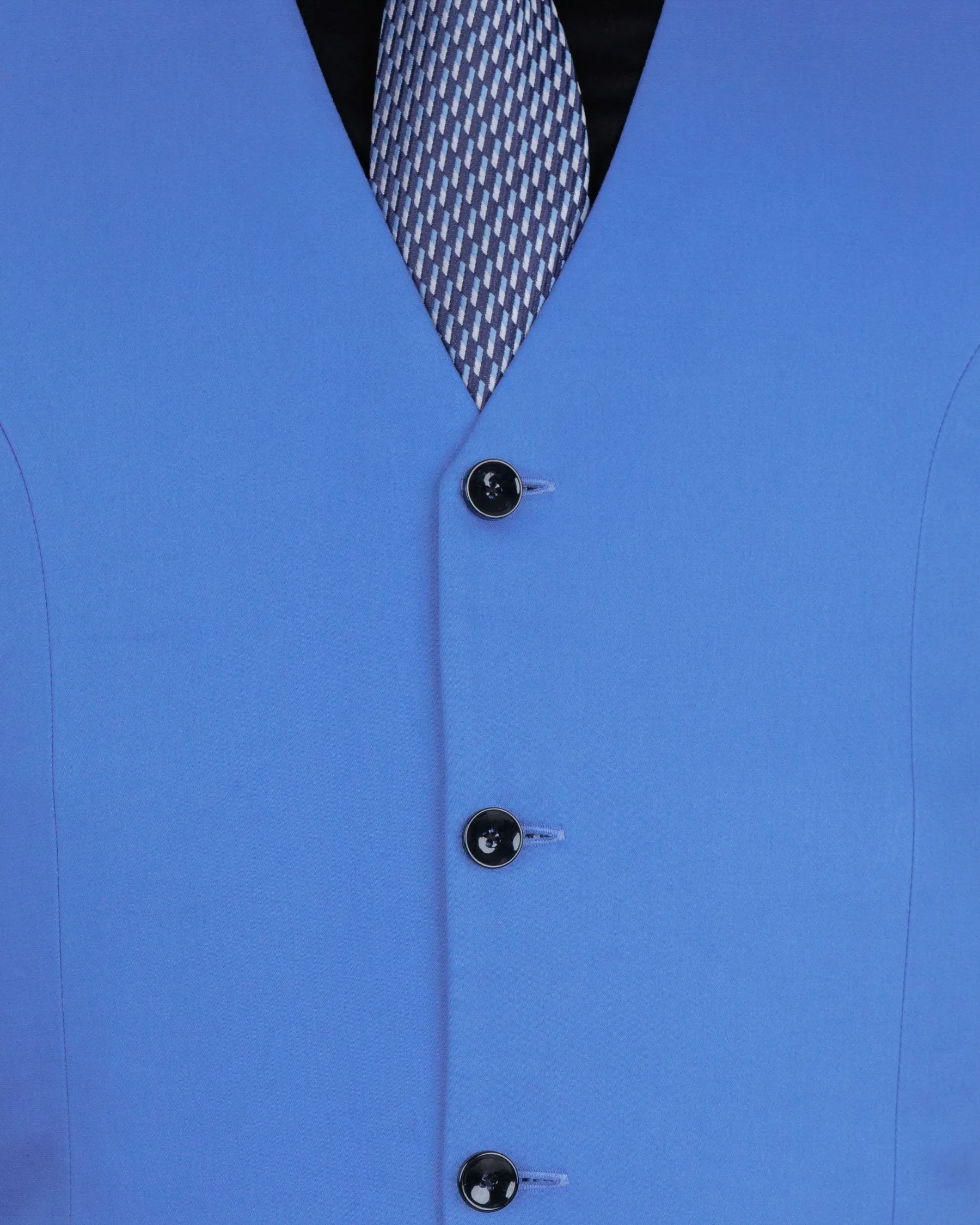 Royal Blue Premium Cotton Waistcoat sold by French Crown product image thumbnail 5
