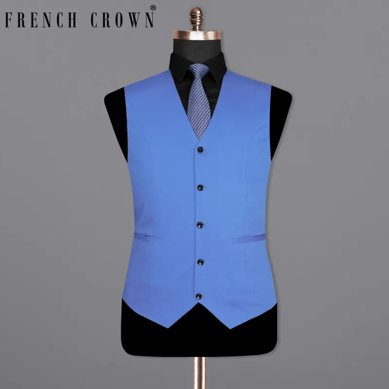 Royal Blue Premium Cotton Waistcoat made by French Crown