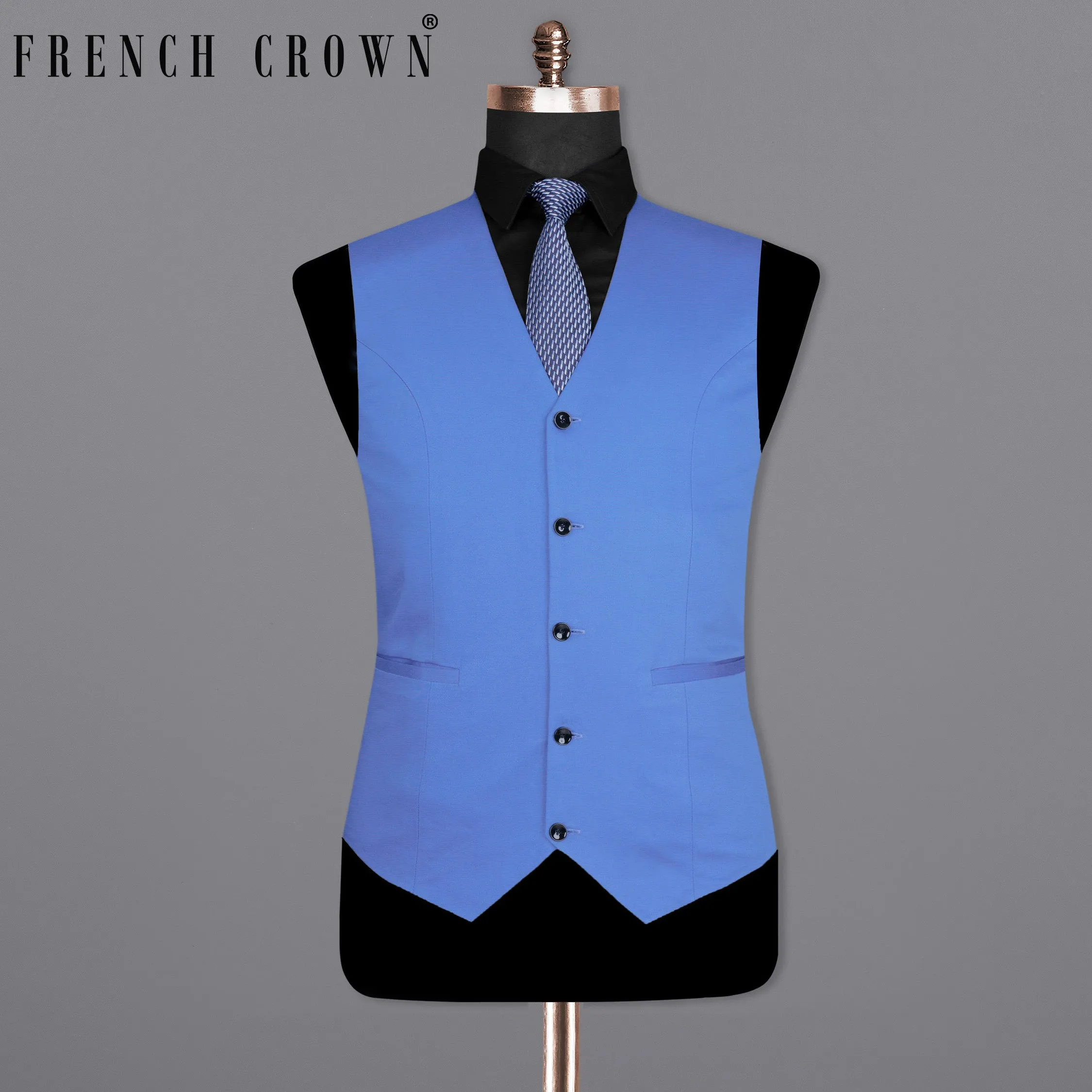 Royal Blue Premium Cotton Waistcoat sold by French Crown