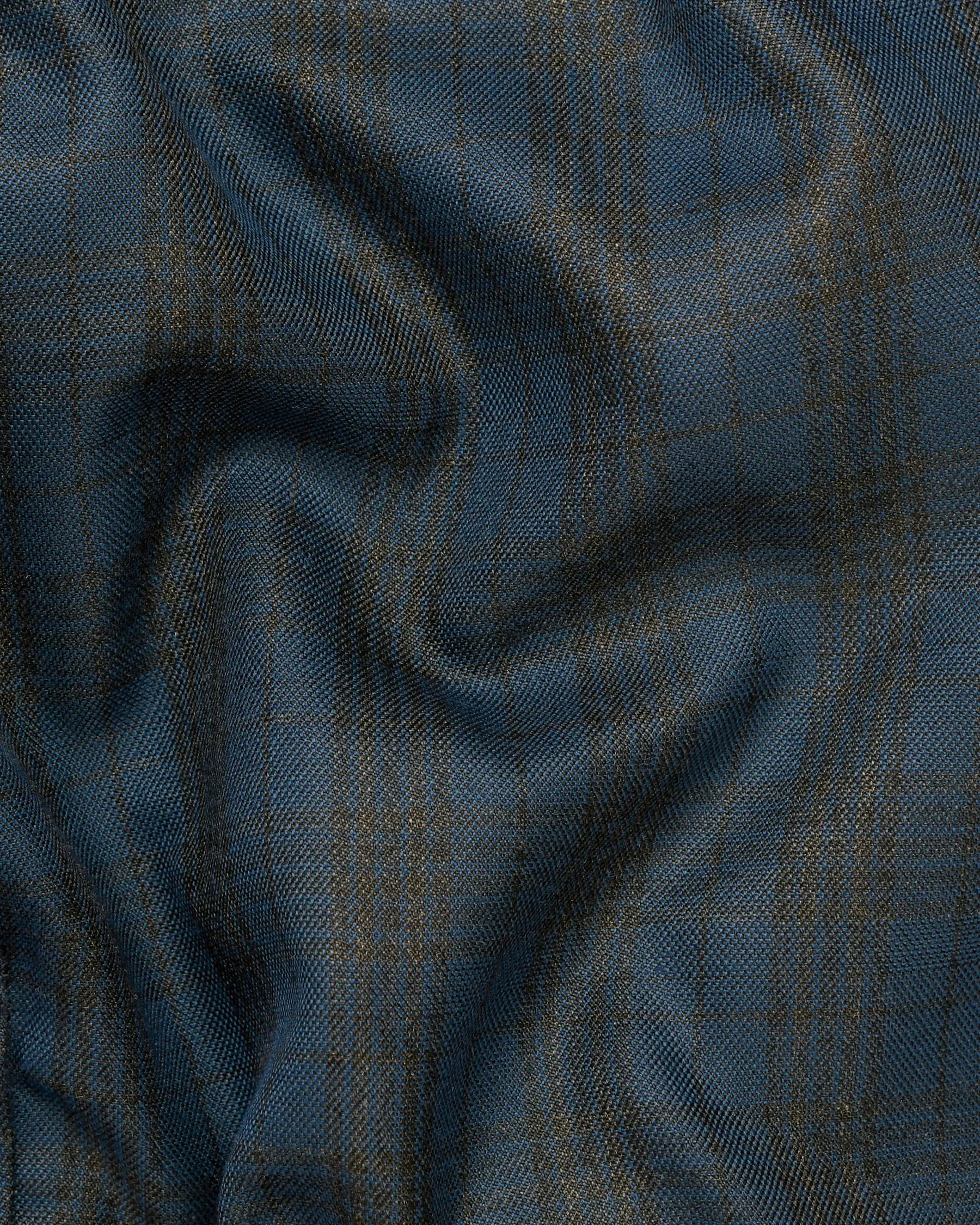 Charcoal with Blue Plaid Waistcoat sold by French Crown product image thumbnail 3