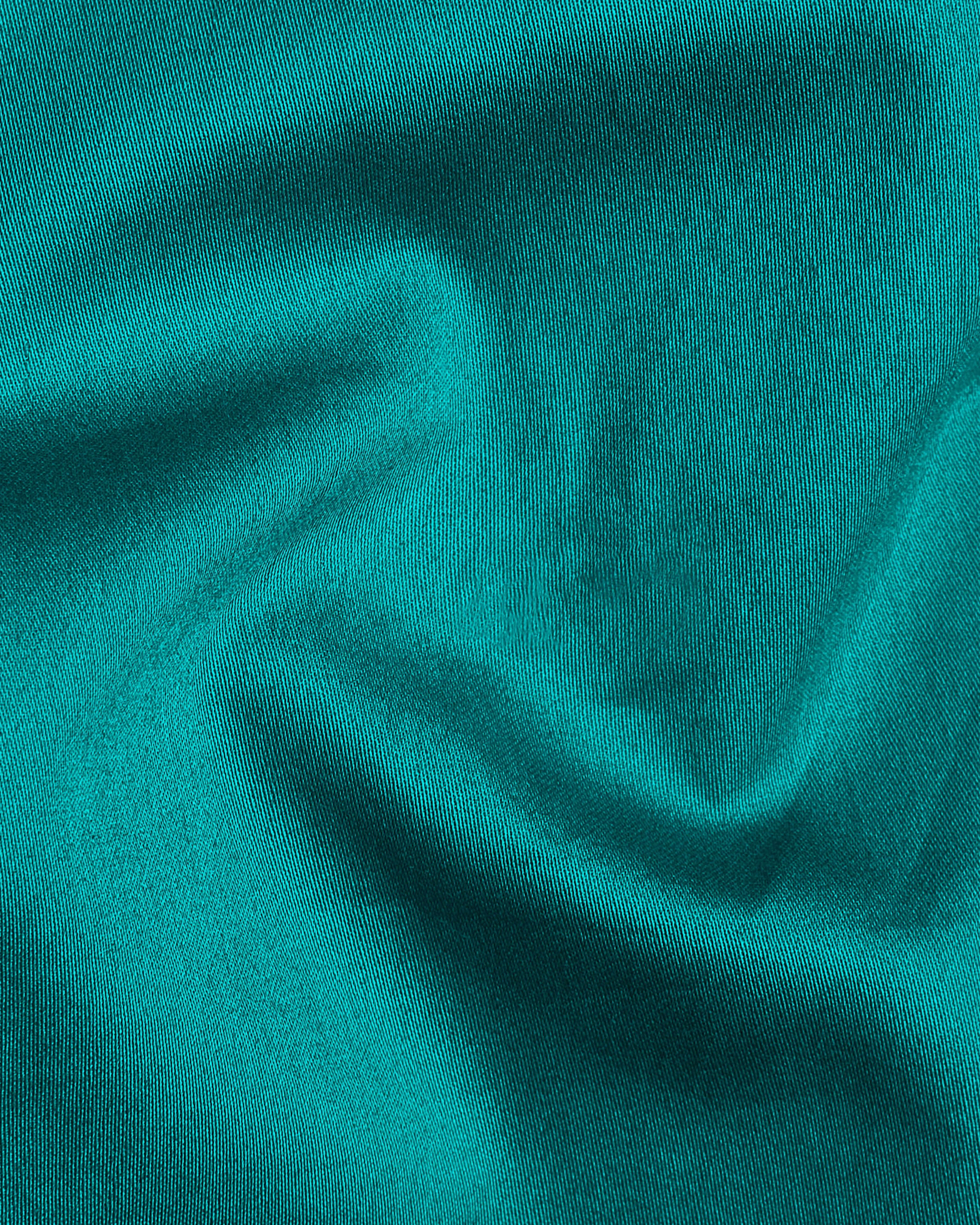Teal Blue Subtle Sheen Snake Pleated Super Soft Premium Cotton Tuxedo Shirt sold by French Crown product image thumbnail 3