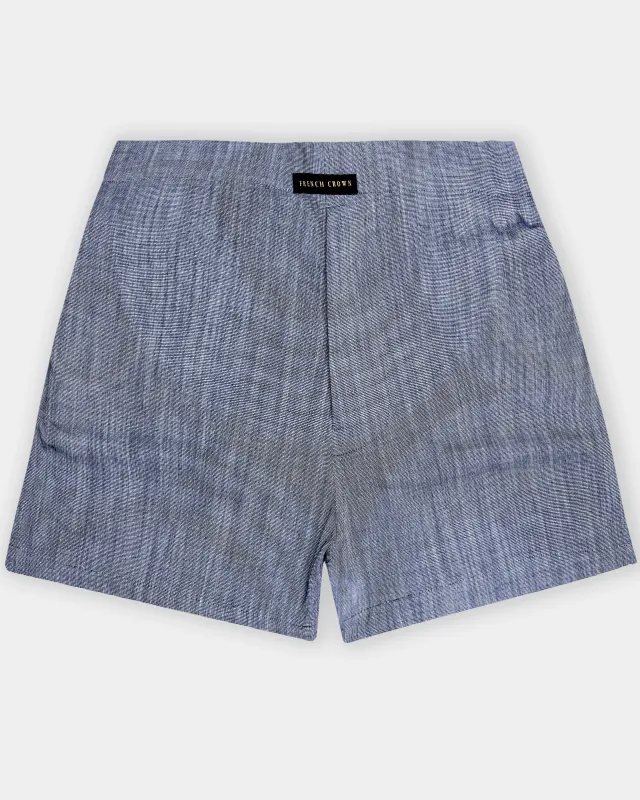 Steal Gray Solid Chambray Premium Cotton Boxer sold by French Crown