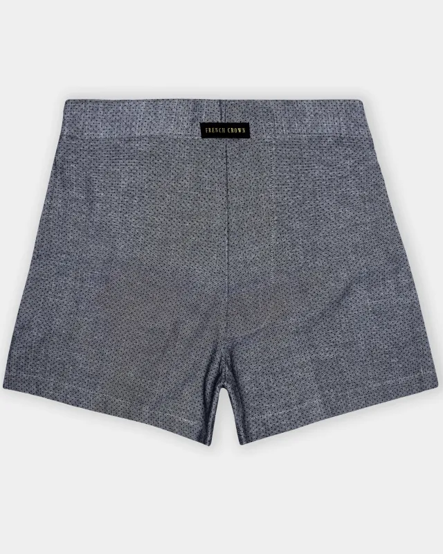 Mid Gray Dots Dobby Textured Premium Cotton Boxer sold by French Crown