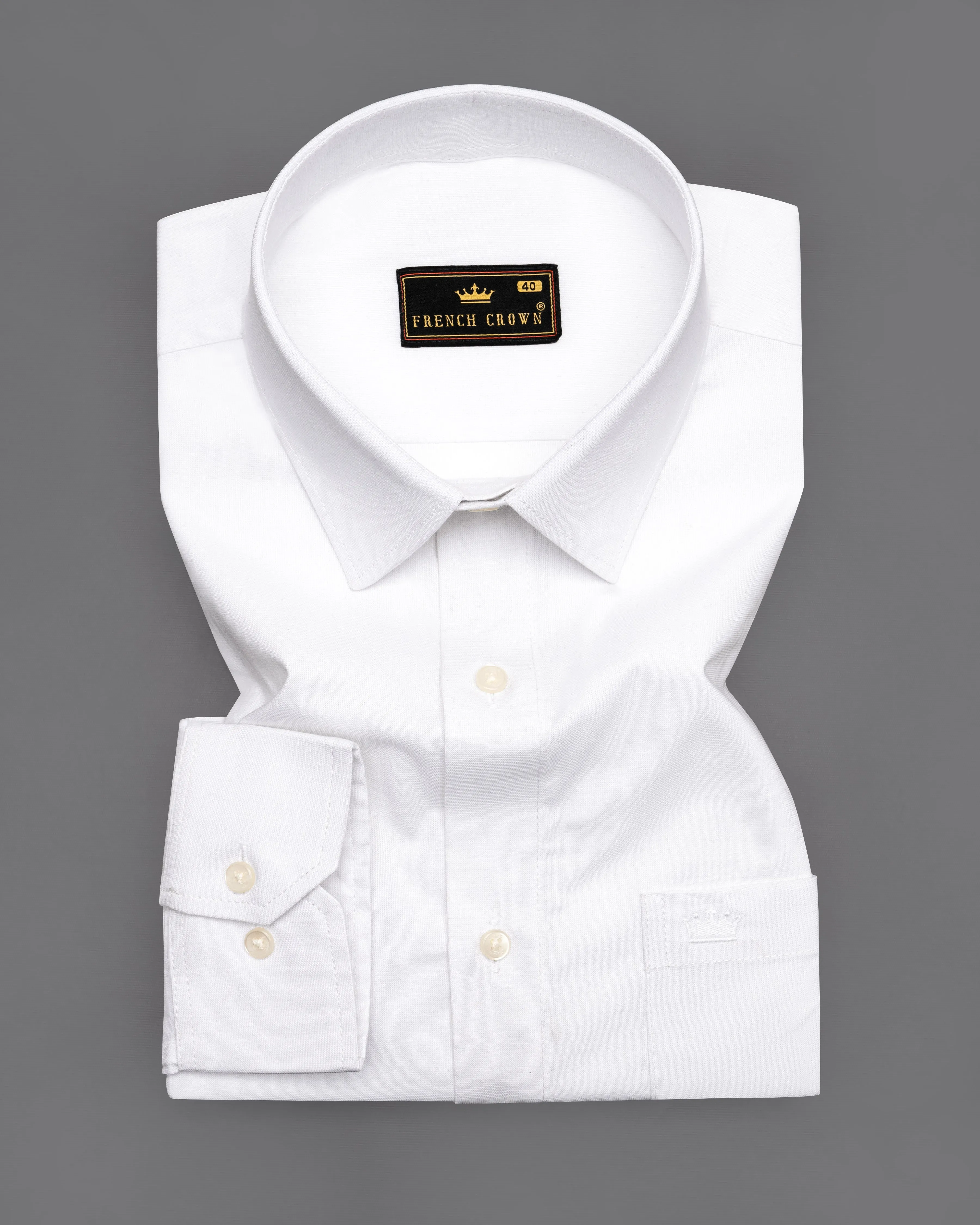 Bright White Luxurious Linen Shirt sold by French Crown product image thumbnail 3