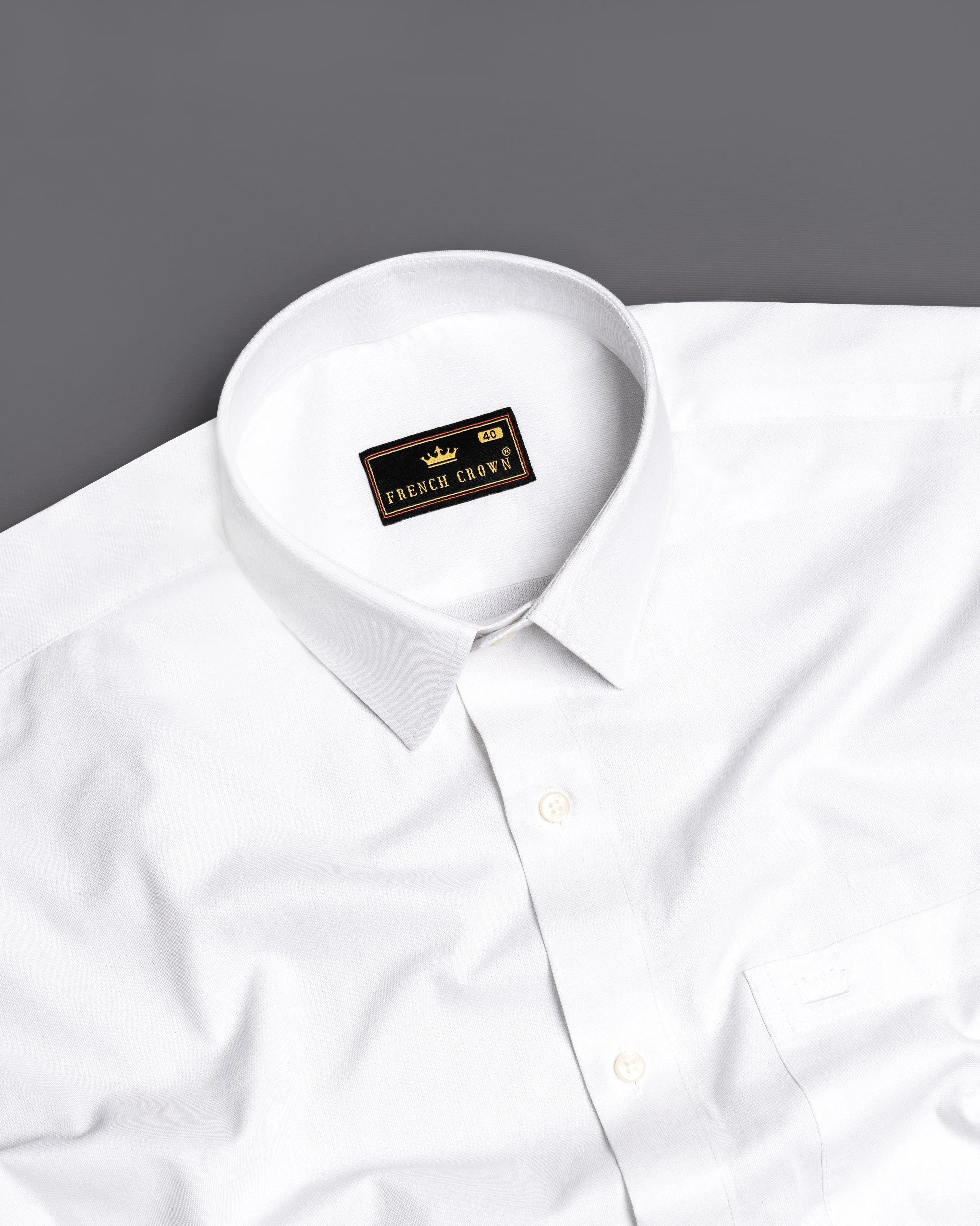 Bright White Luxurious Linen Shirt sold by French Crown product image thumbnail 4