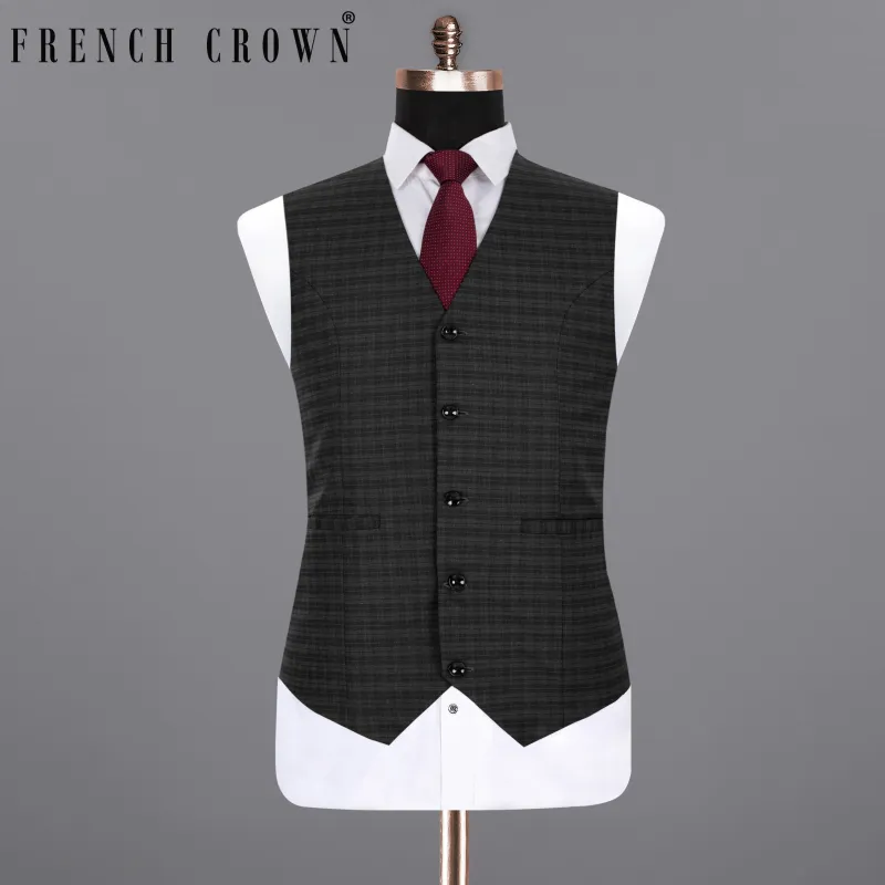 Mine Shaft Black Wool Rich Waistcoat sold by French Crown