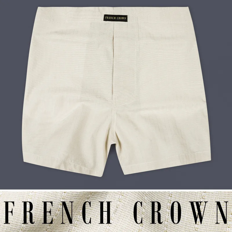 Oyster Cream Striped Premium Cotton Boxer sold by French Crown