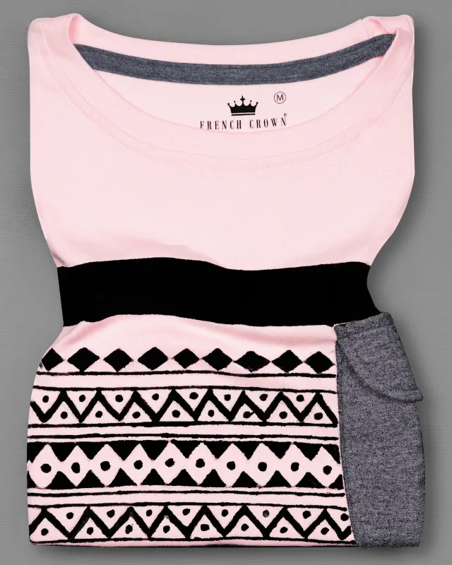 Cosmos Peach Hand Painted Premium Cotton T-Shirt sold by French Crown