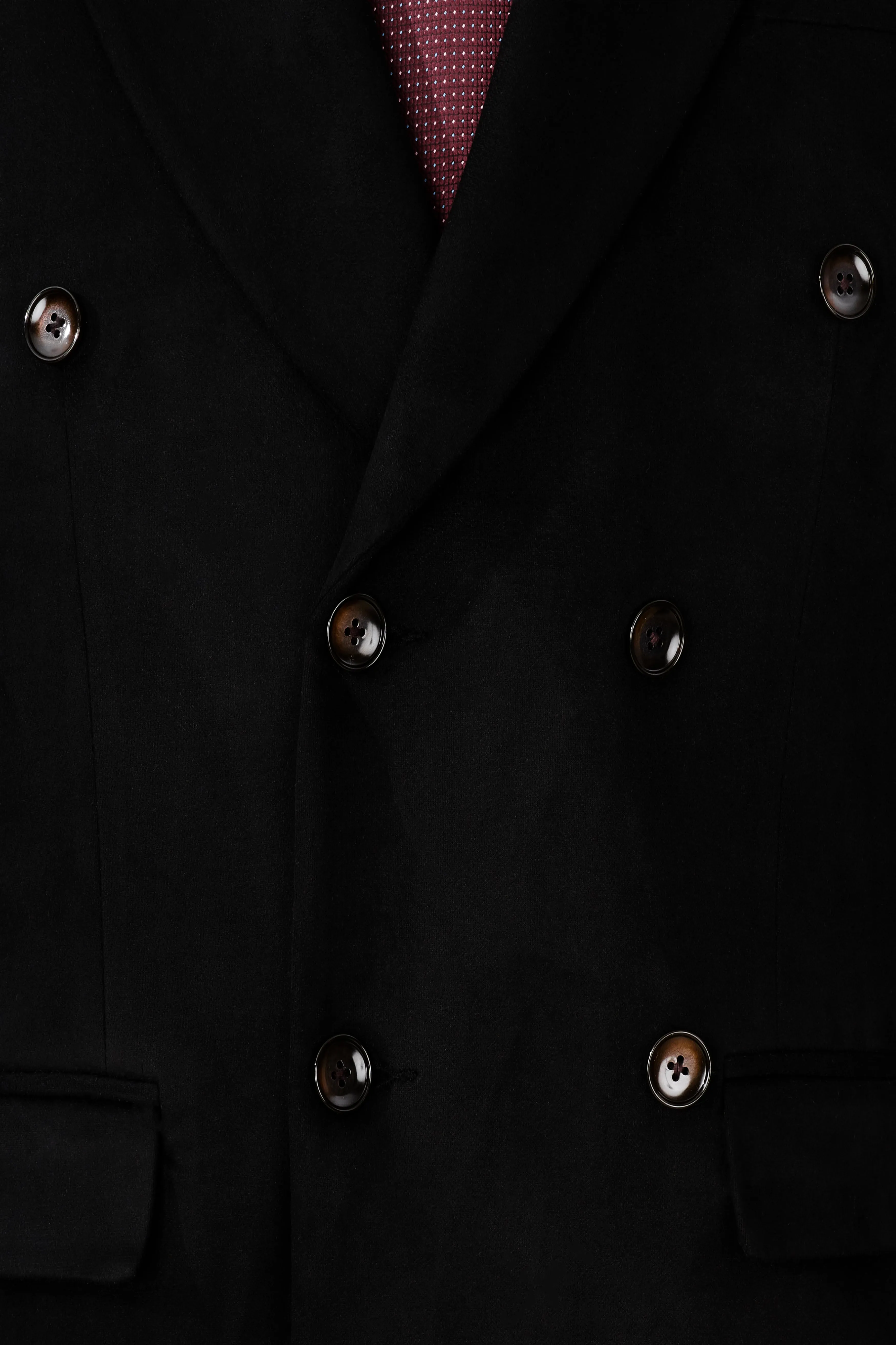 Jade Black Velvet Double-Breasted Designer Blazer sold by French Crown product image thumbnail 4