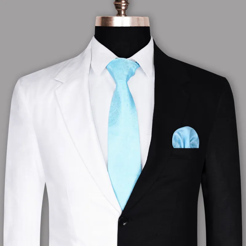 Half white and Half Black Luxurious Linen Sports Blazer sold by French Crown