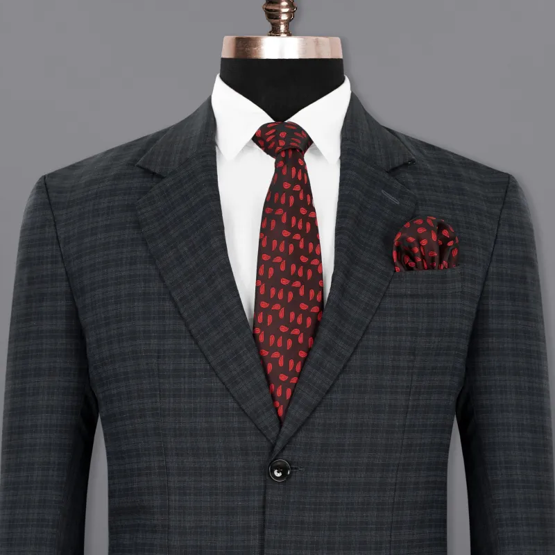 Shark Grey Plaid Wool Rich Blazer sold by French Crown