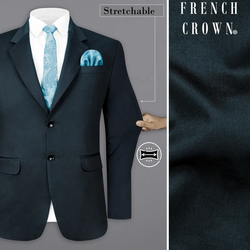 Timber Sea Green Solid Premium Cotton Blazer made by French Crown
