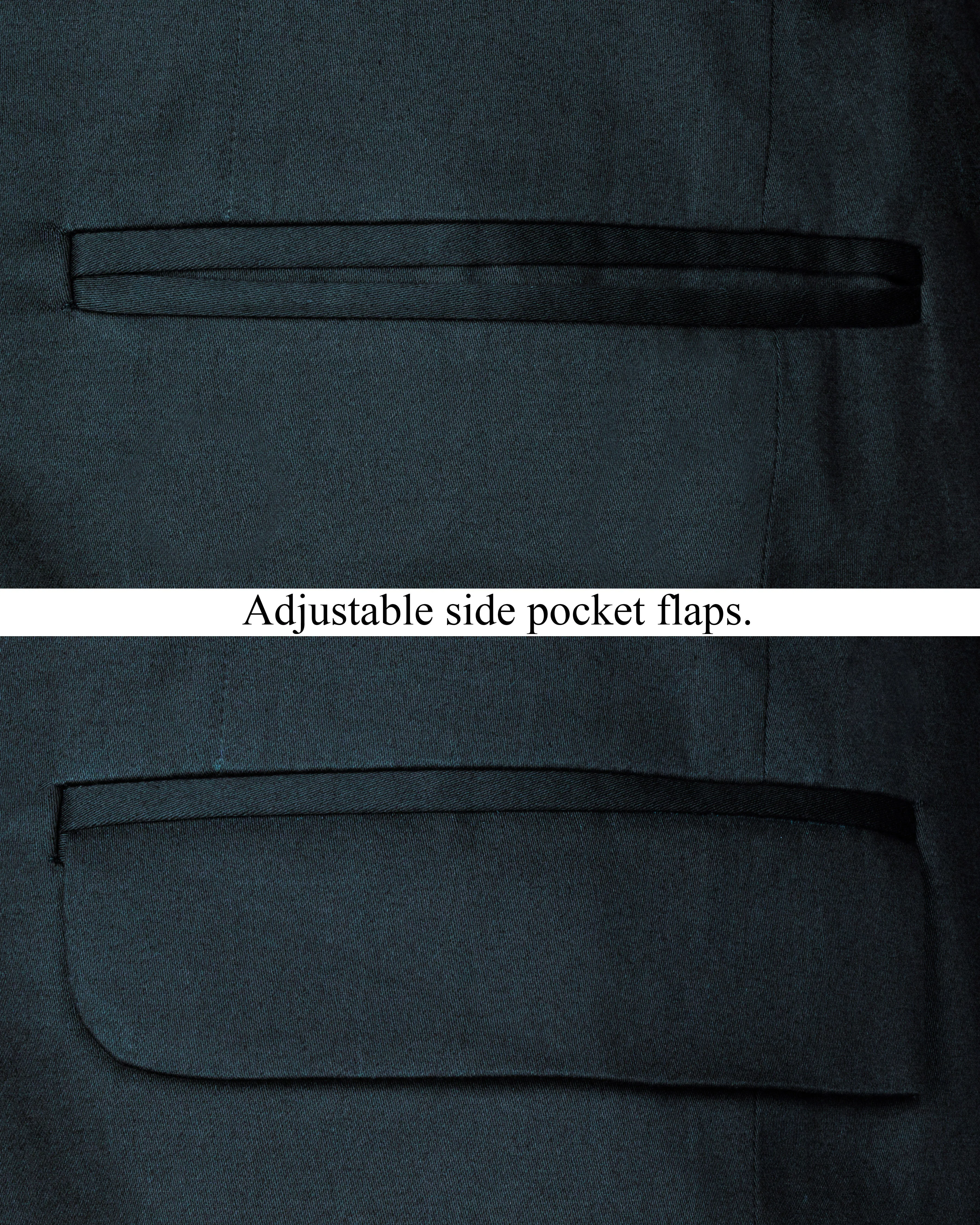 Timber Sea Green Solid Premium Cotton Blazer sold by French Crown product image thumbnail 5