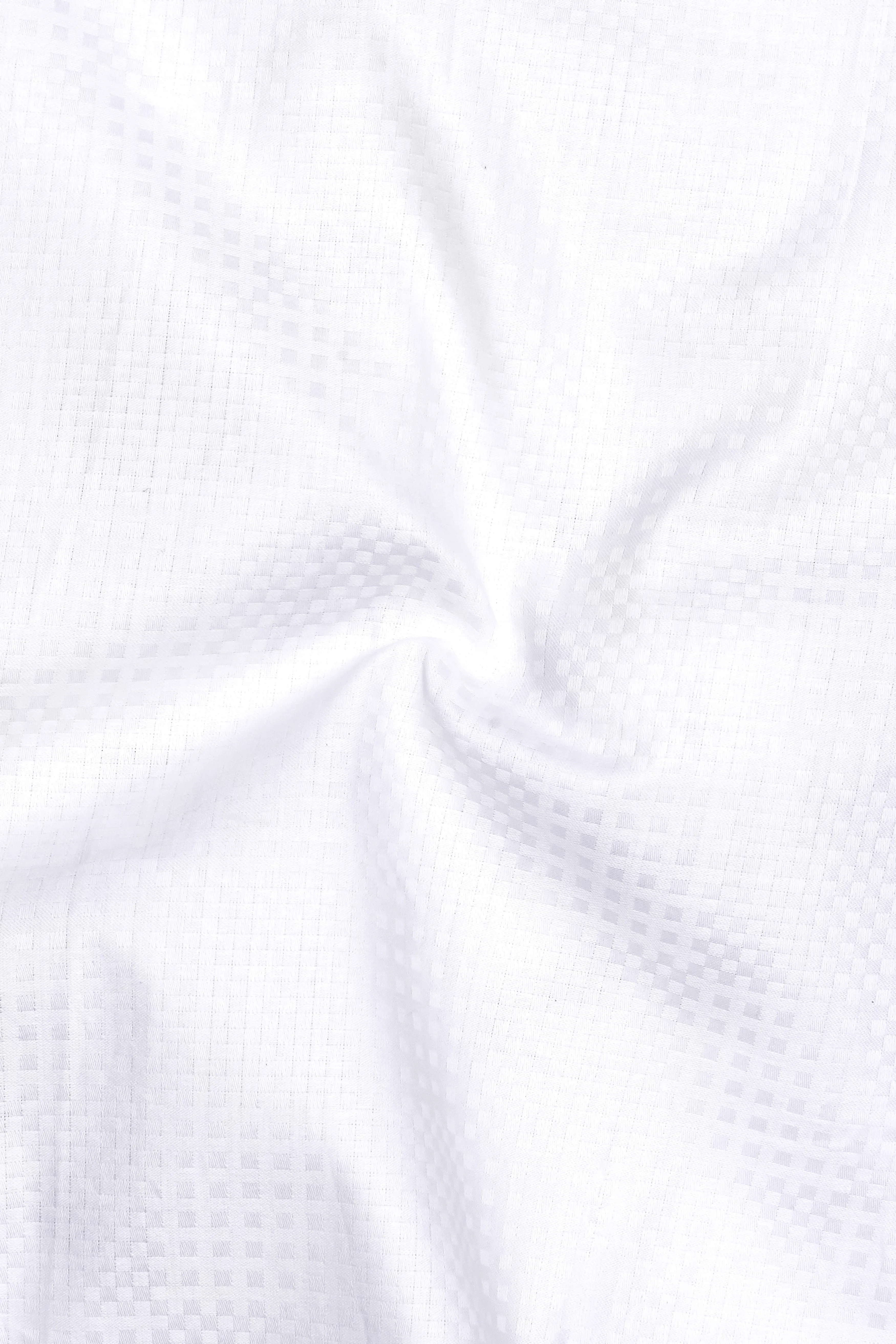 Arctic Luxe-Bright White Dobby Textured Premium Giza Cotton Dress Shirt sold by French Crown product image thumbnail 3