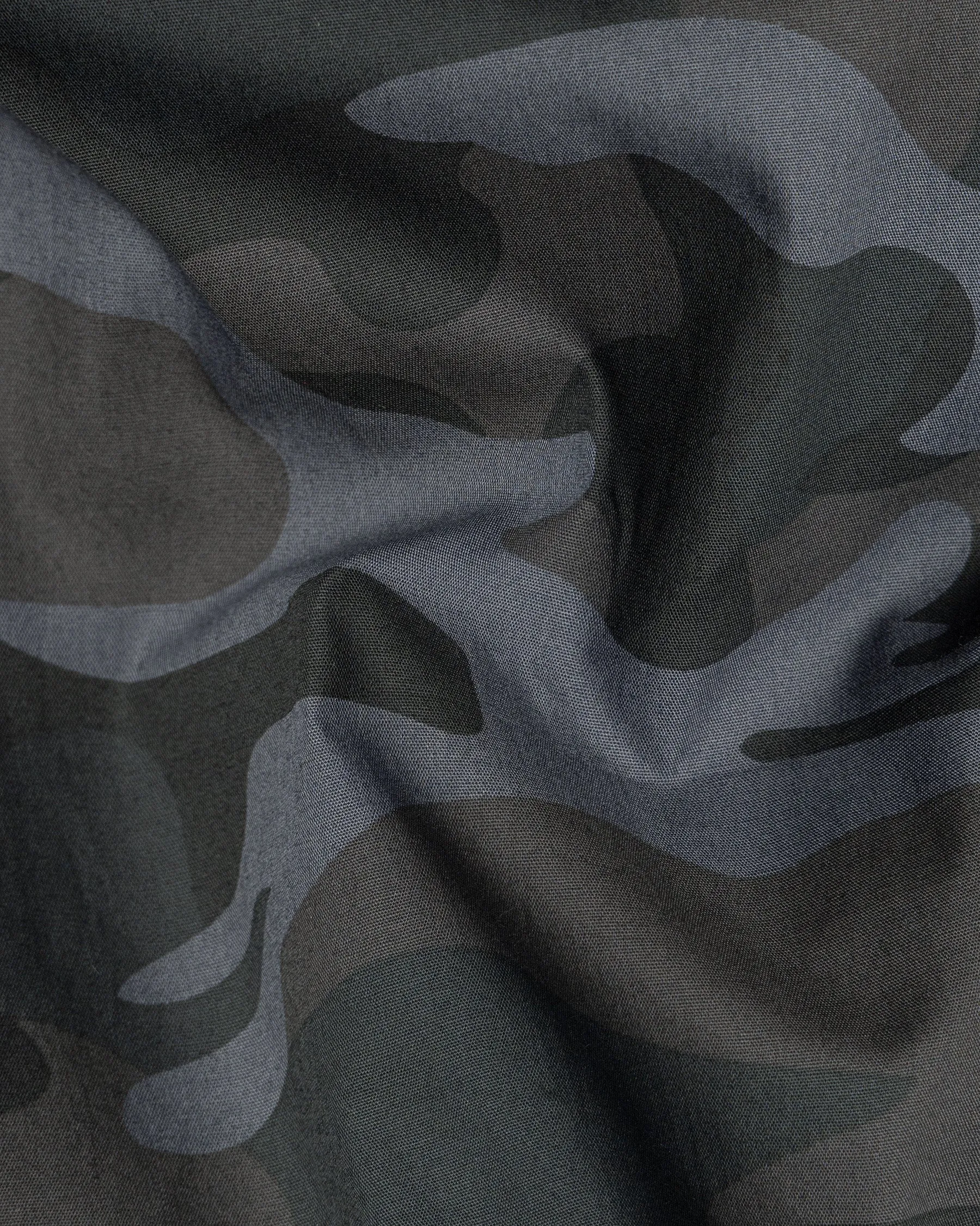 Grey Camouflage Military Printed Premium Cotton Shirt sold by French Crown product image thumbnail 2