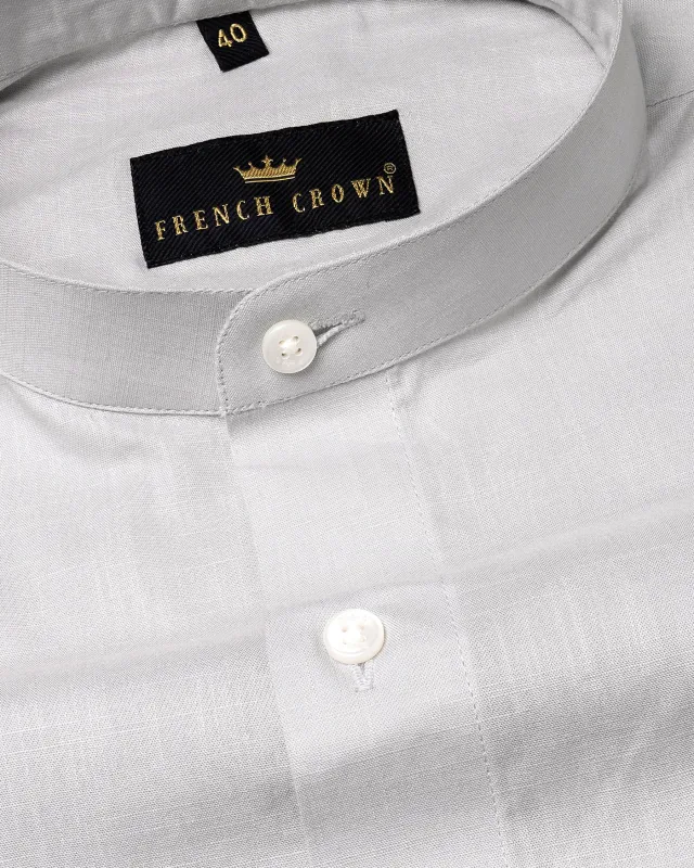 Swiss Grey Luxurious Linen Shirt sold by French Crown