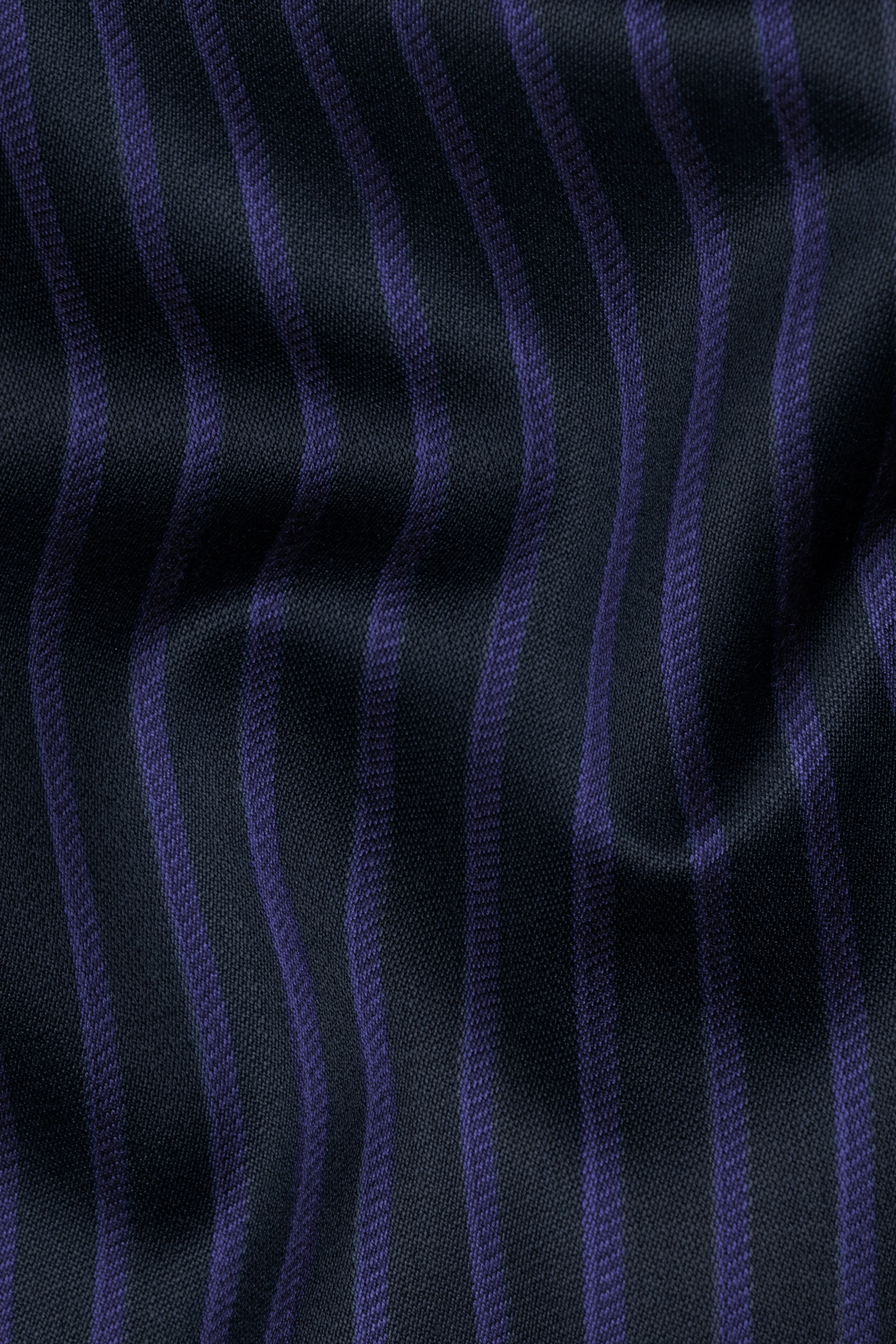 Shark Black with Blue Striped Wool Blend Waistcoat sold by French Crown product image thumbnail 3