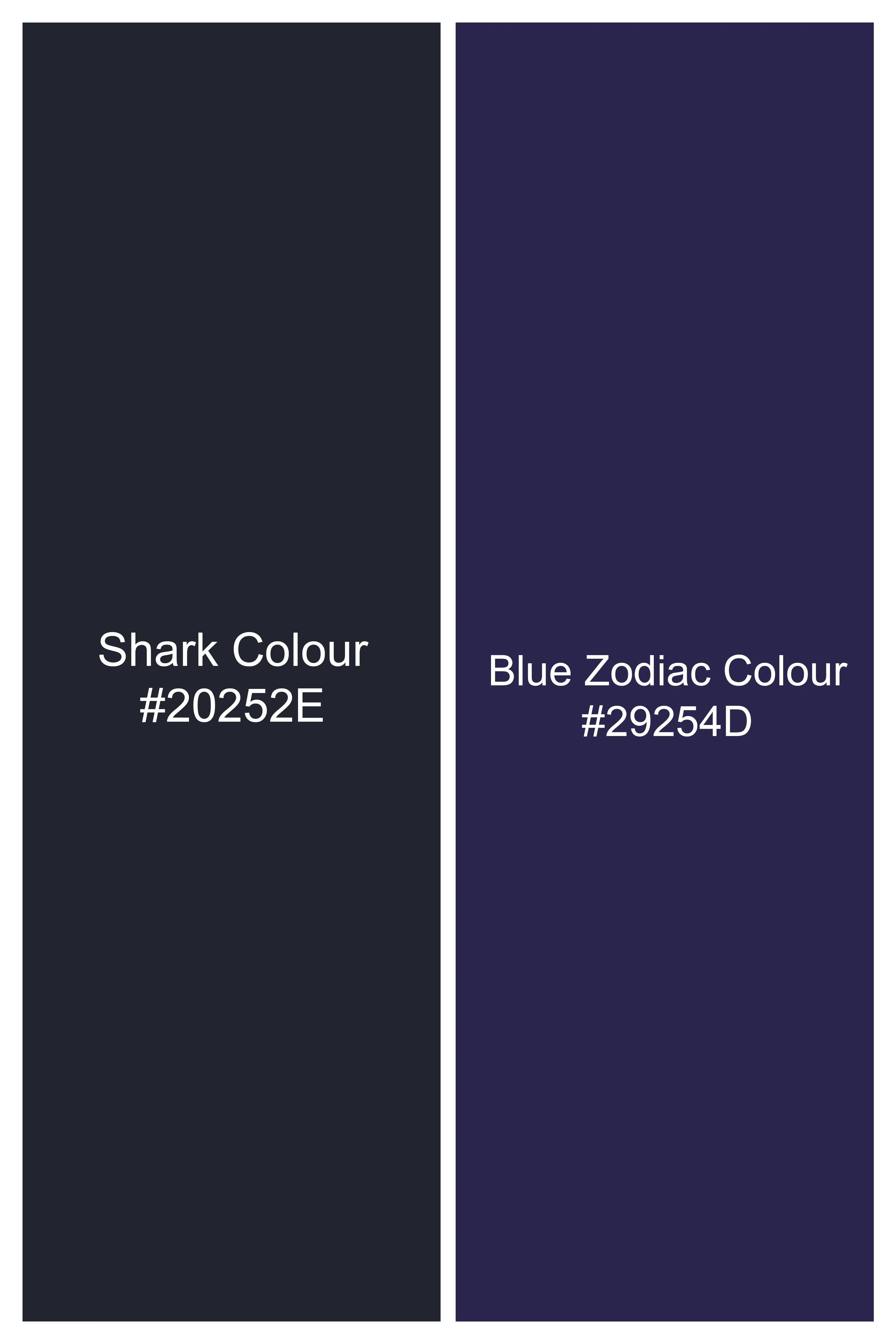 Shark Black with Blue Striped Wool Blend Waistcoat sold by French Crown product image thumbnail 5