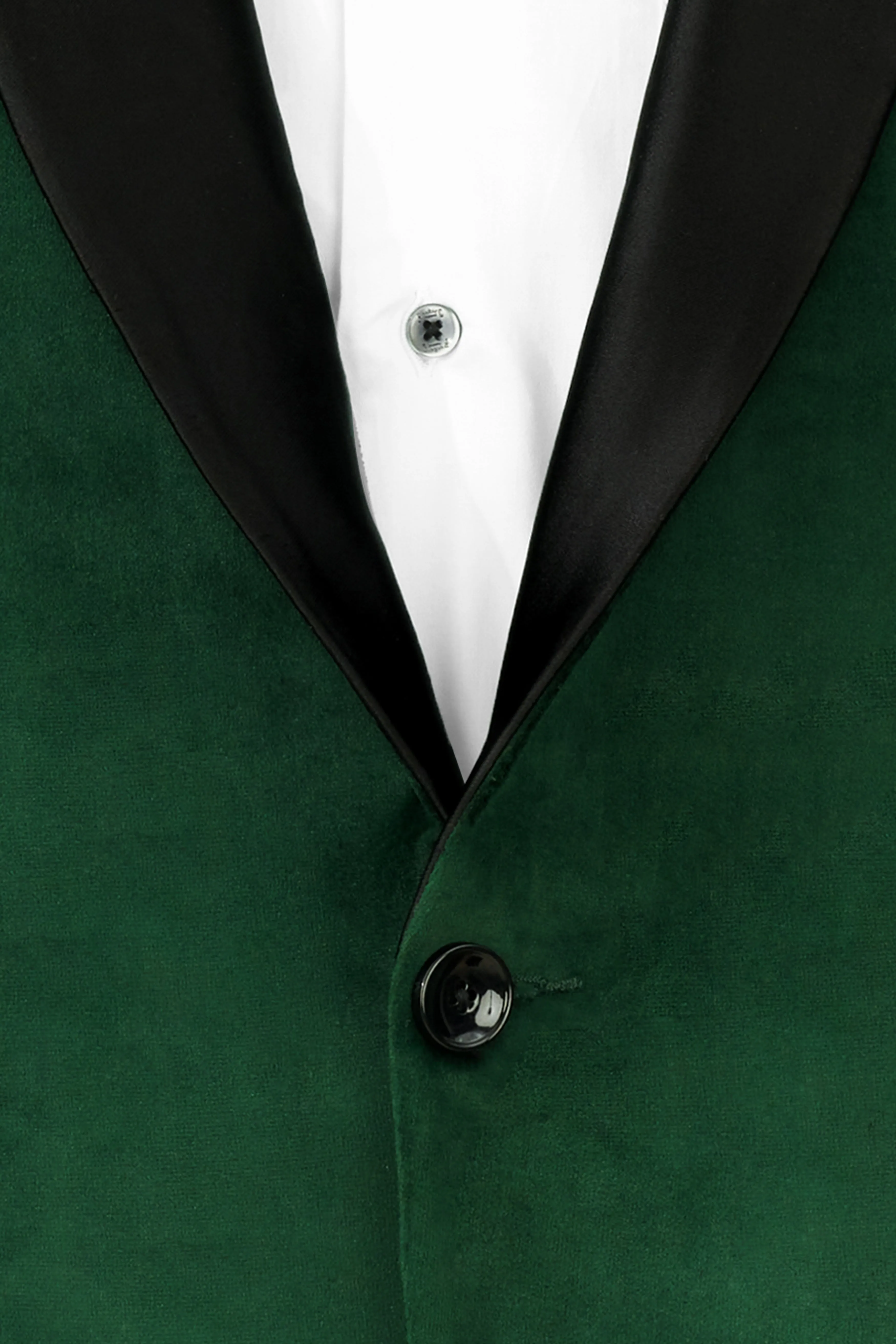 Phthalo Green Velvet Tuxedo Designer Blazer sold by French Crown product image thumbnail 4
