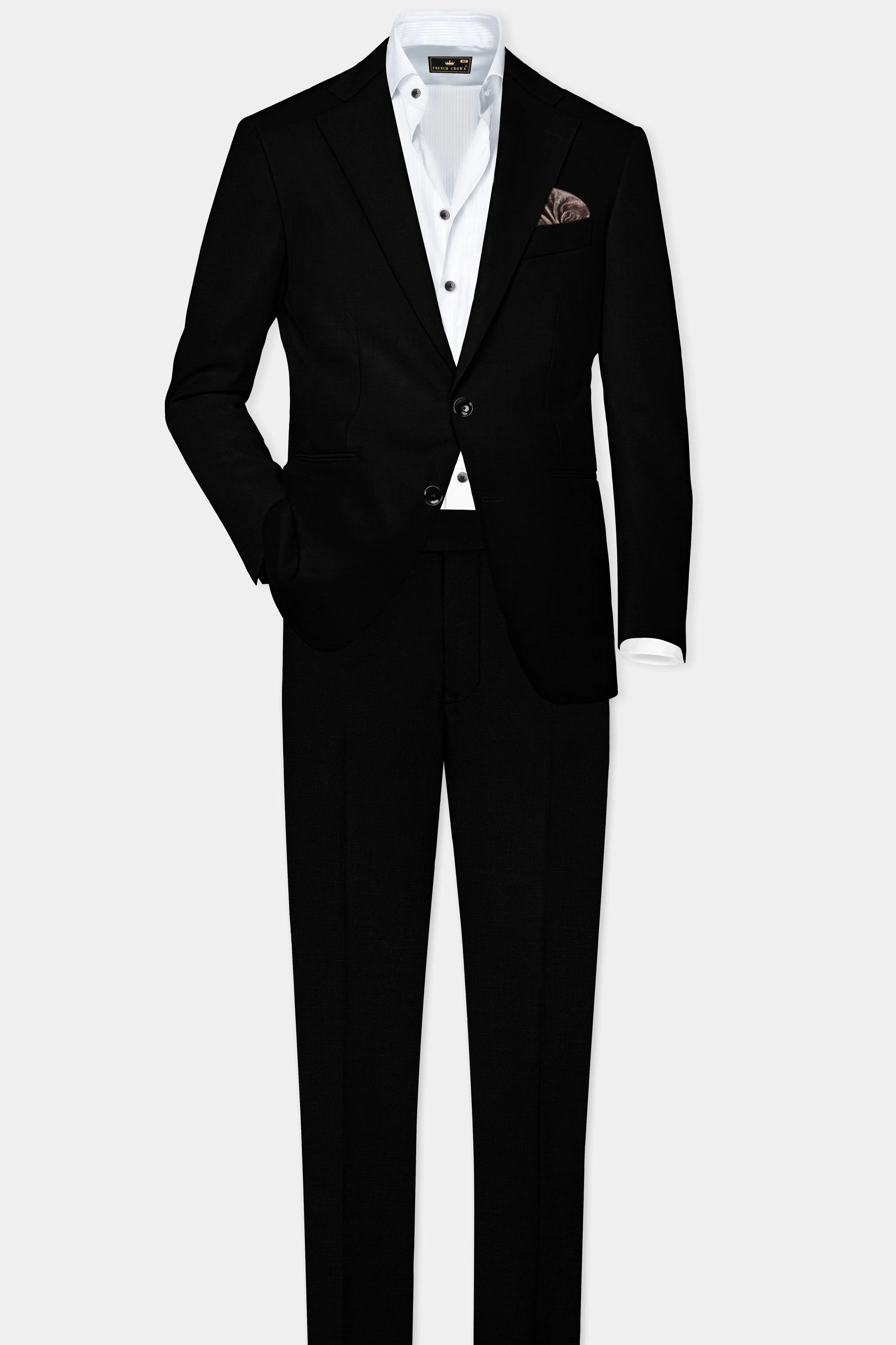 Jade Black Stretchable Subtle Sheen Suit sold by French Crown product image thumbnail 4