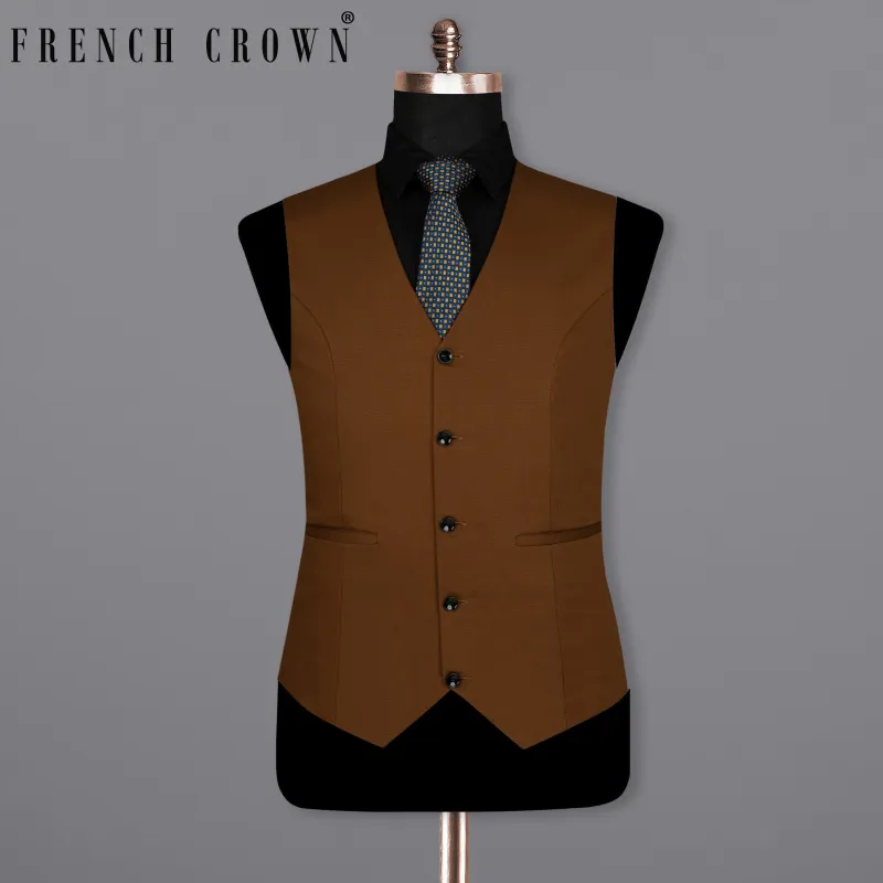 Russet Brown Premium Cotton  Waistcoat sold by French Crown