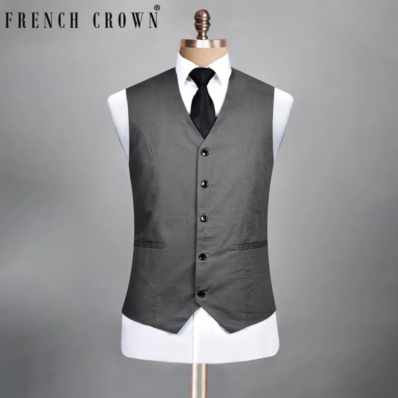Anchor Grey Luxurious Linen Havana Waistcoat made by French Crown