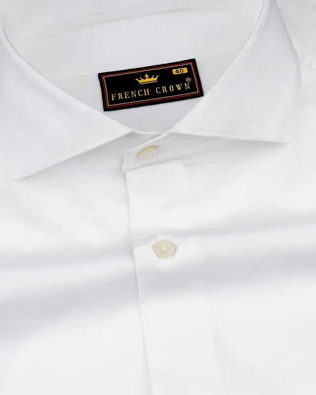 Bright White Super Soft Premium Cotton Stretchable Shirt sold by French Crown