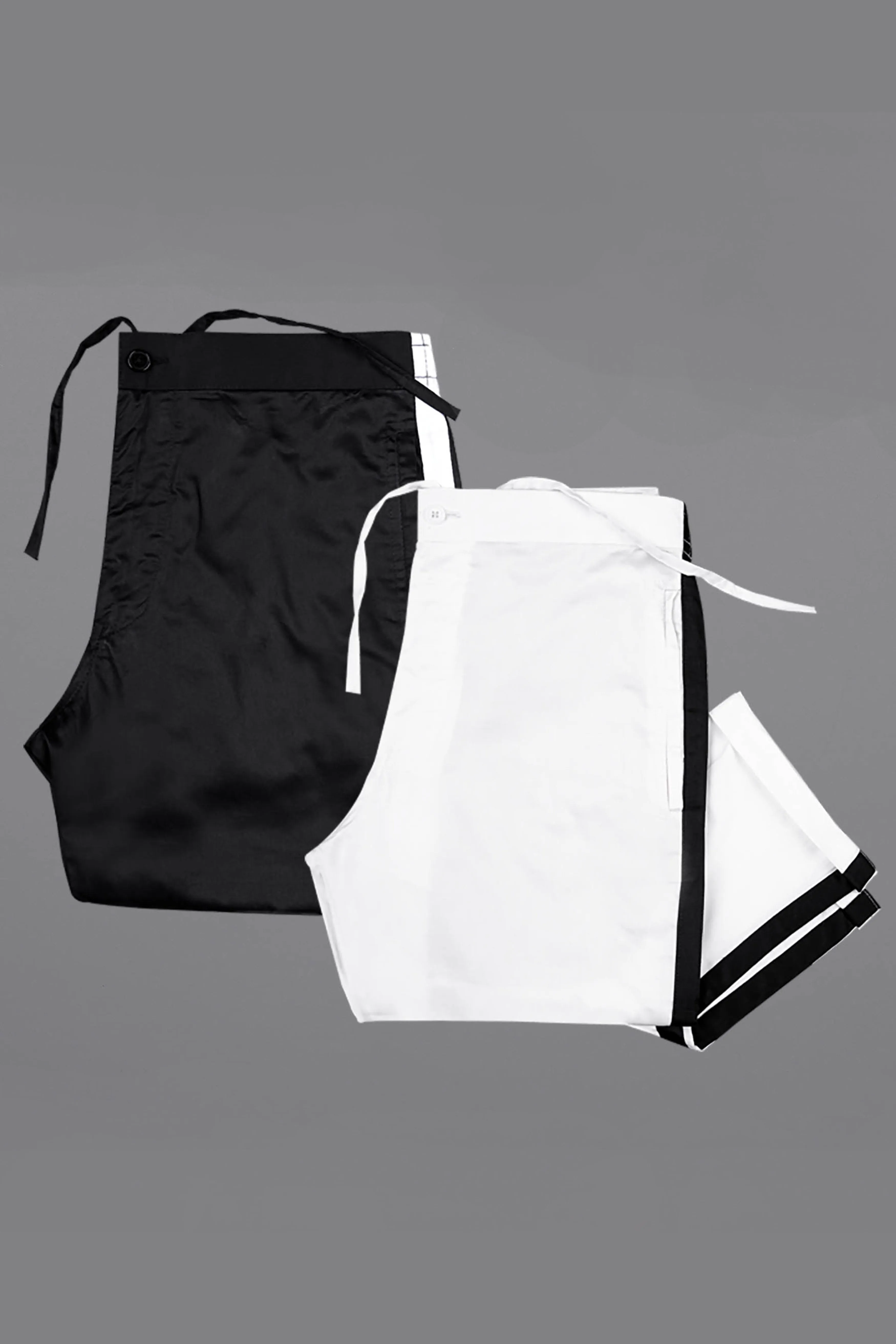 Jade Black And Bright White Super Soft Premium Cotton Designer Lounge Pants sold by French Crown product image thumbnail 3