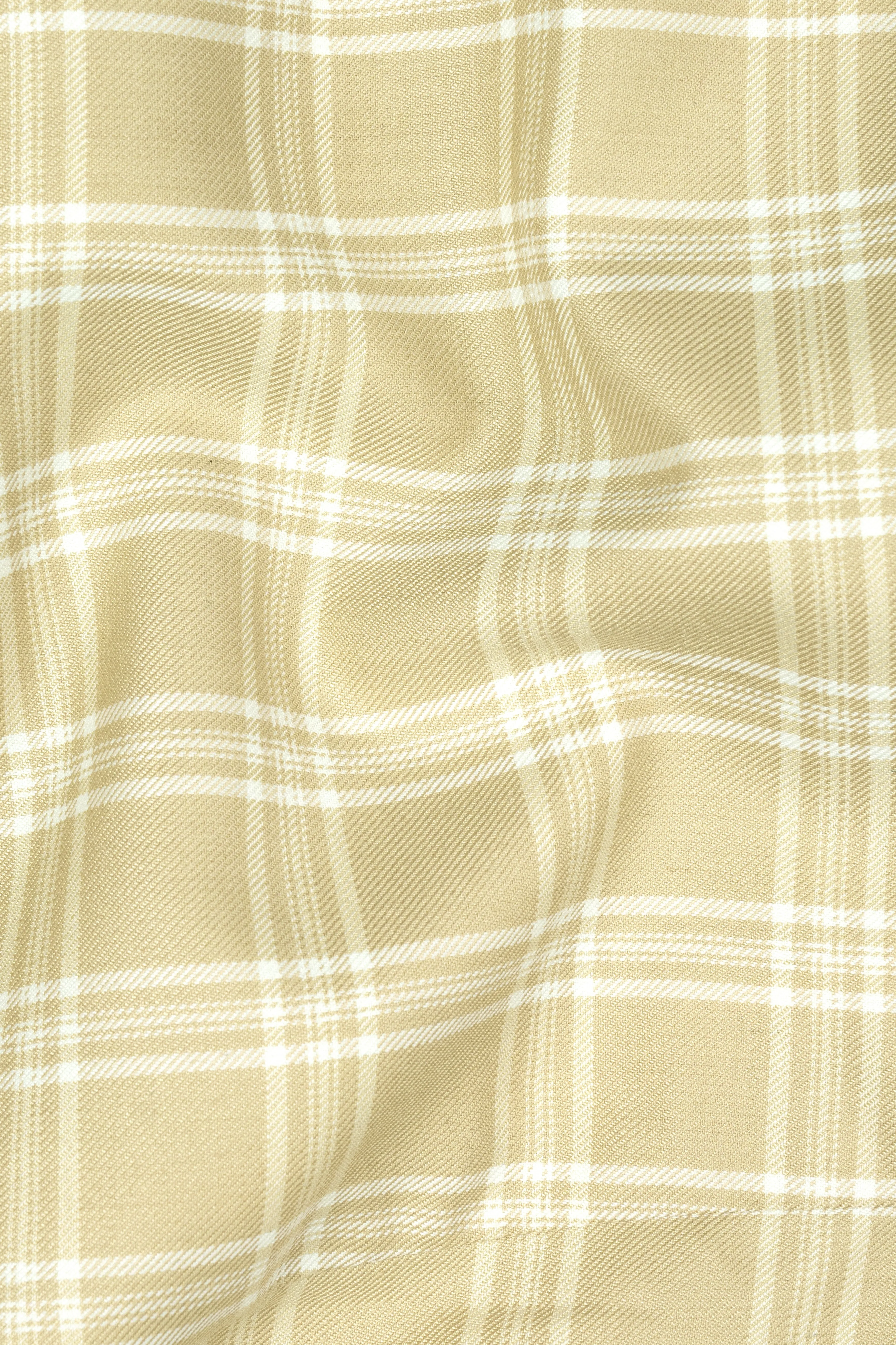 Desert Sand Cream Plaid Wool Blend Double Breasted Suit sold by French Crown product image thumbnail 3