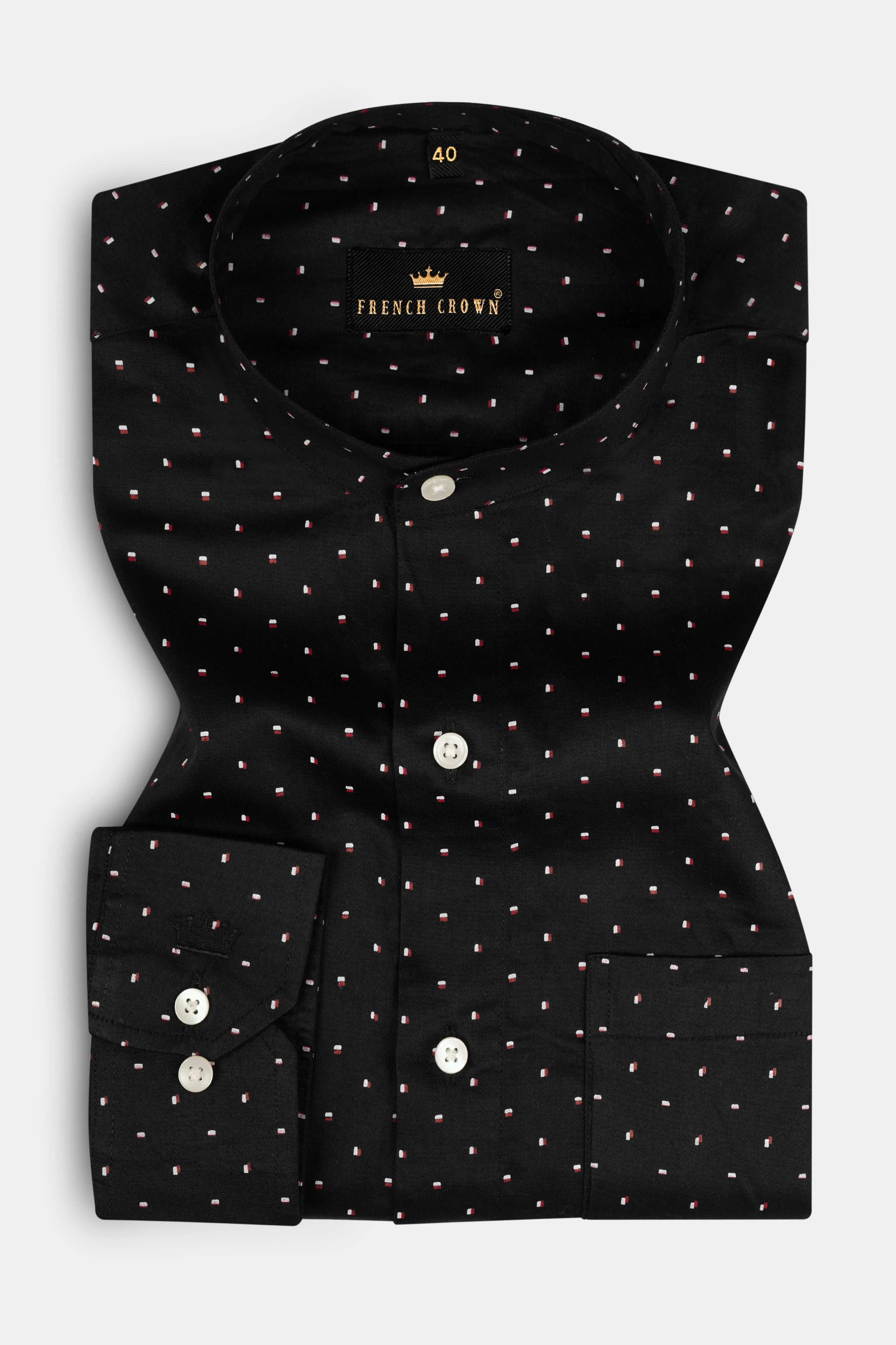 Jade Black Printed Super Soft Premium Cotton Shirt sold by French Crown product image thumbnail 3