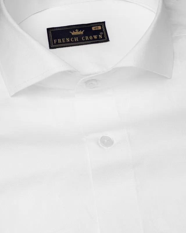 Bright White Dobby Textured Premium Giza Cotton Shirt sold by French Crown