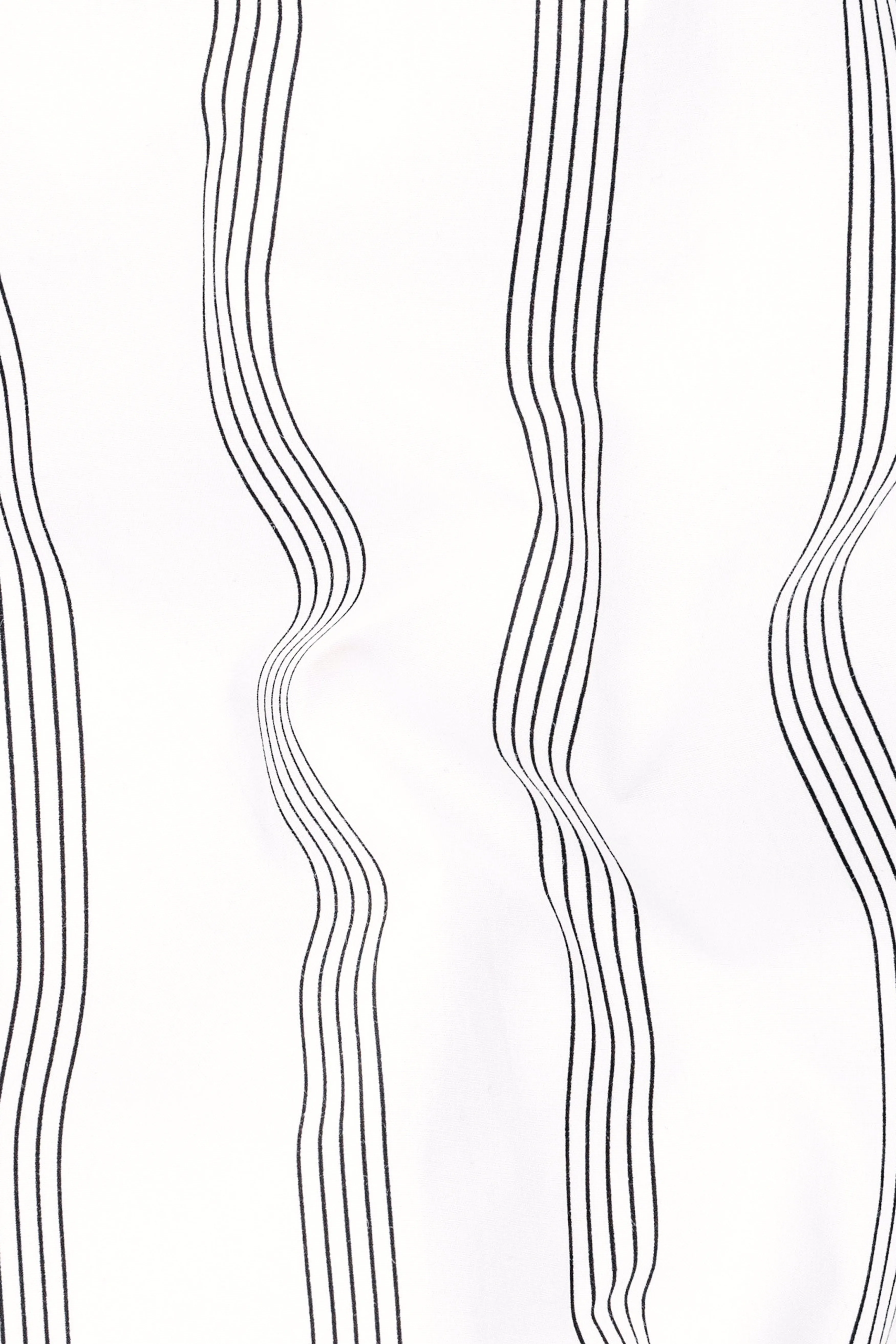 Bright White Pinstriped Twill Premium Cotton Kurta Shirt sold by French Crown product image thumbnail 3