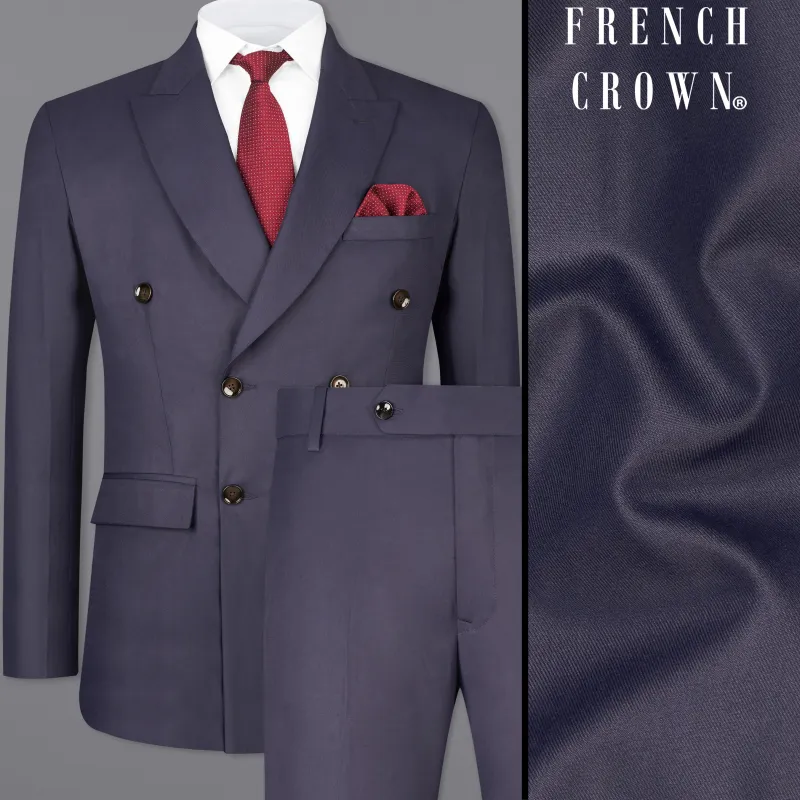 Gunmetal Blue Double Breasted Suit made by French Crown