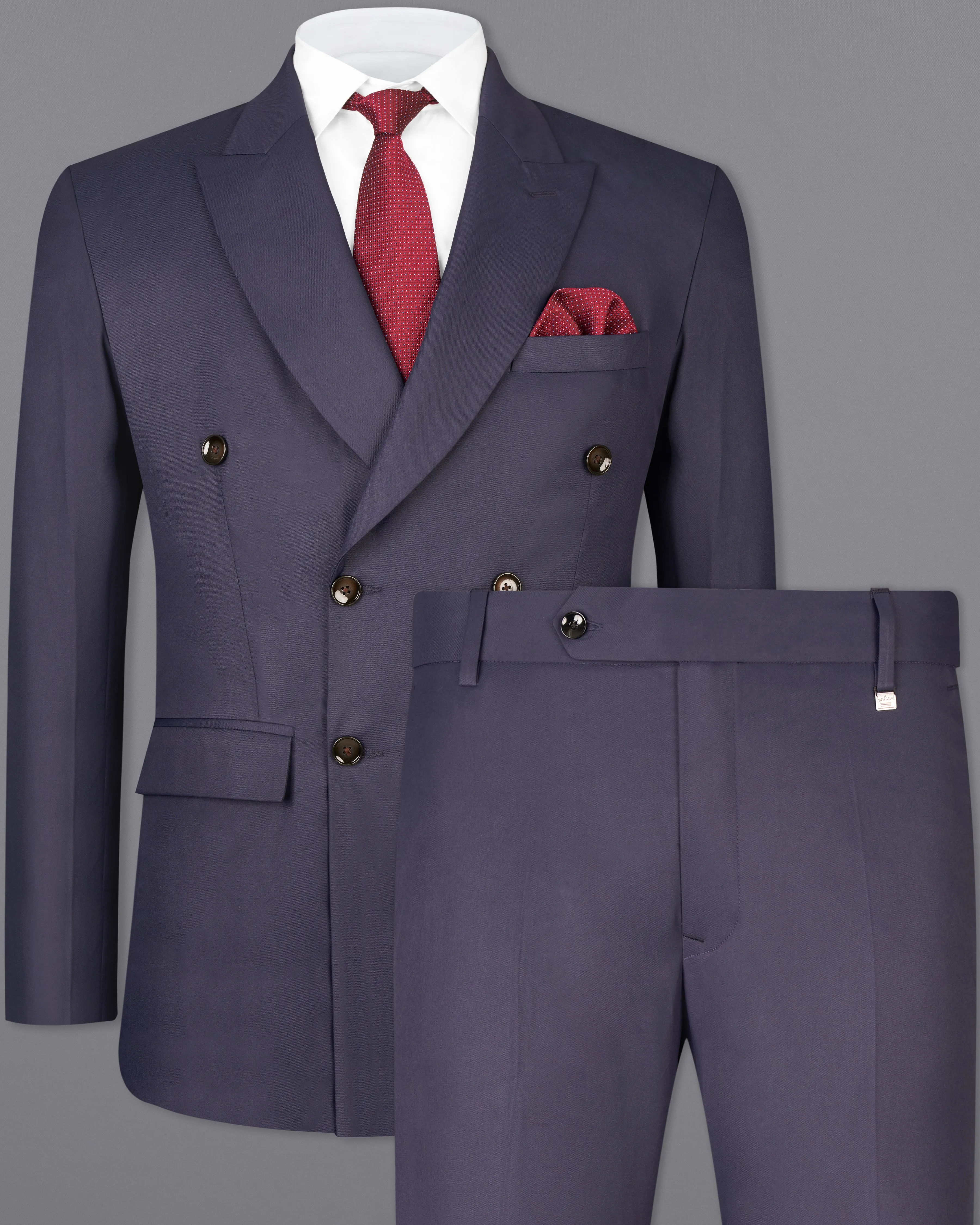 Gunmetal Blue Double Breasted Suit sold by French Crown product image thumbnail 2