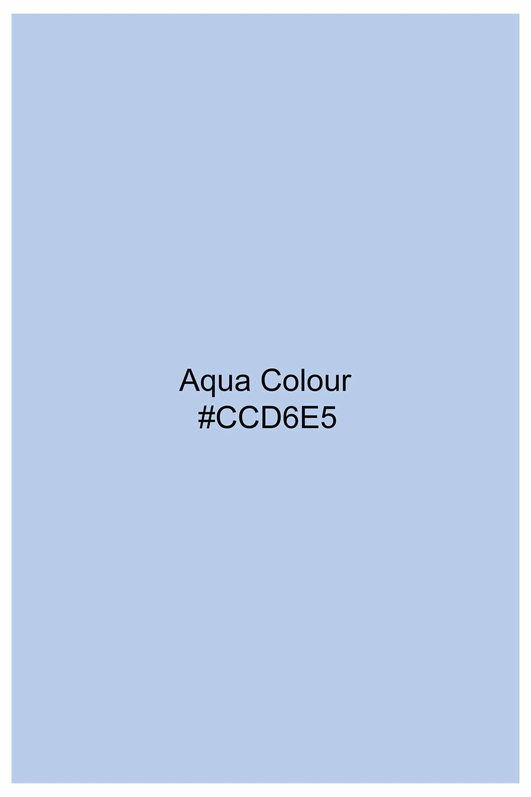 Aqua Blue Twill Premium Cotton Shirt sold by French Crown product image thumbnail 5