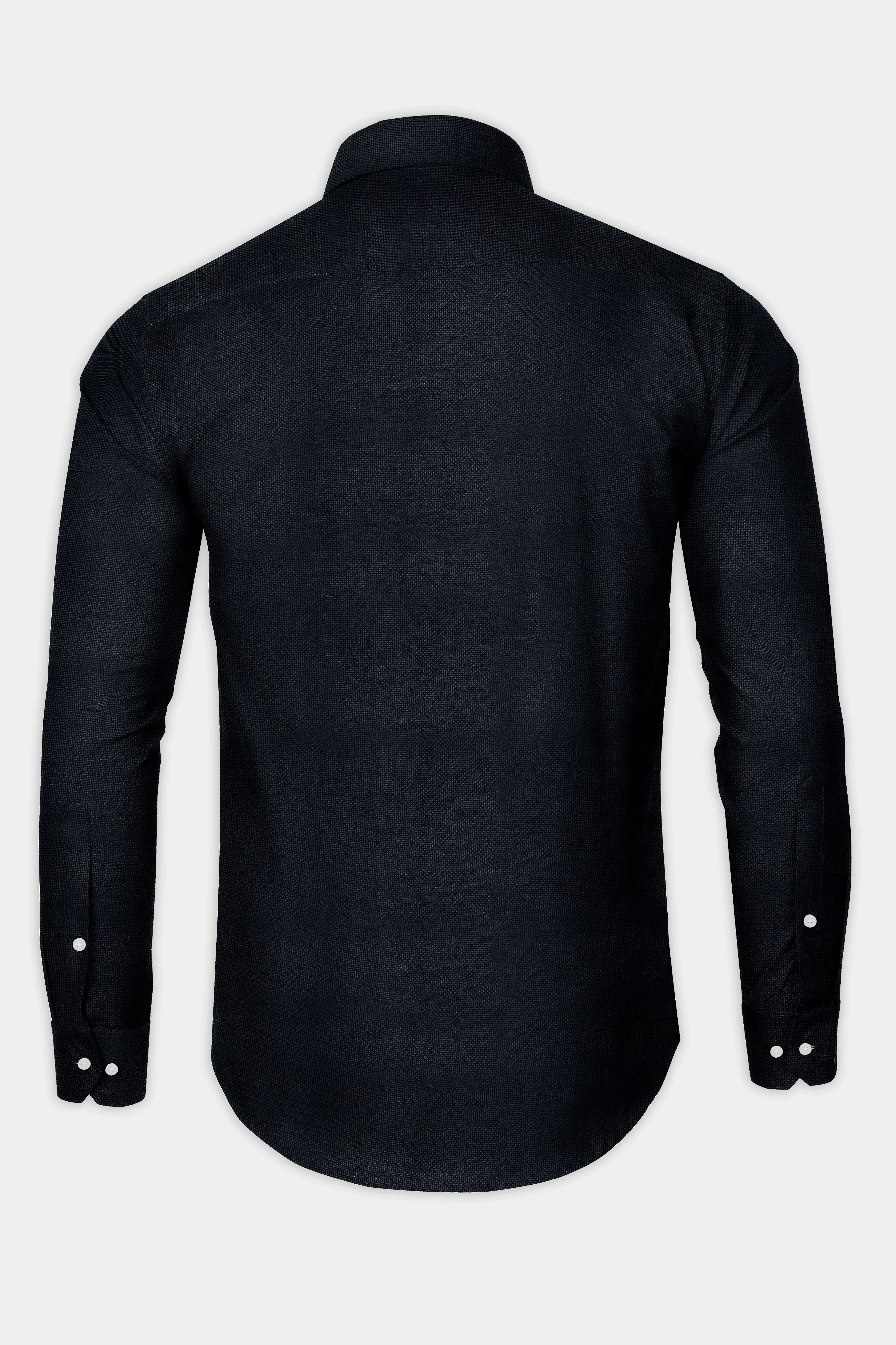 Jade Black Dobby Textured Premium Cotton Shirt sold by French Crown product image thumbnail 5