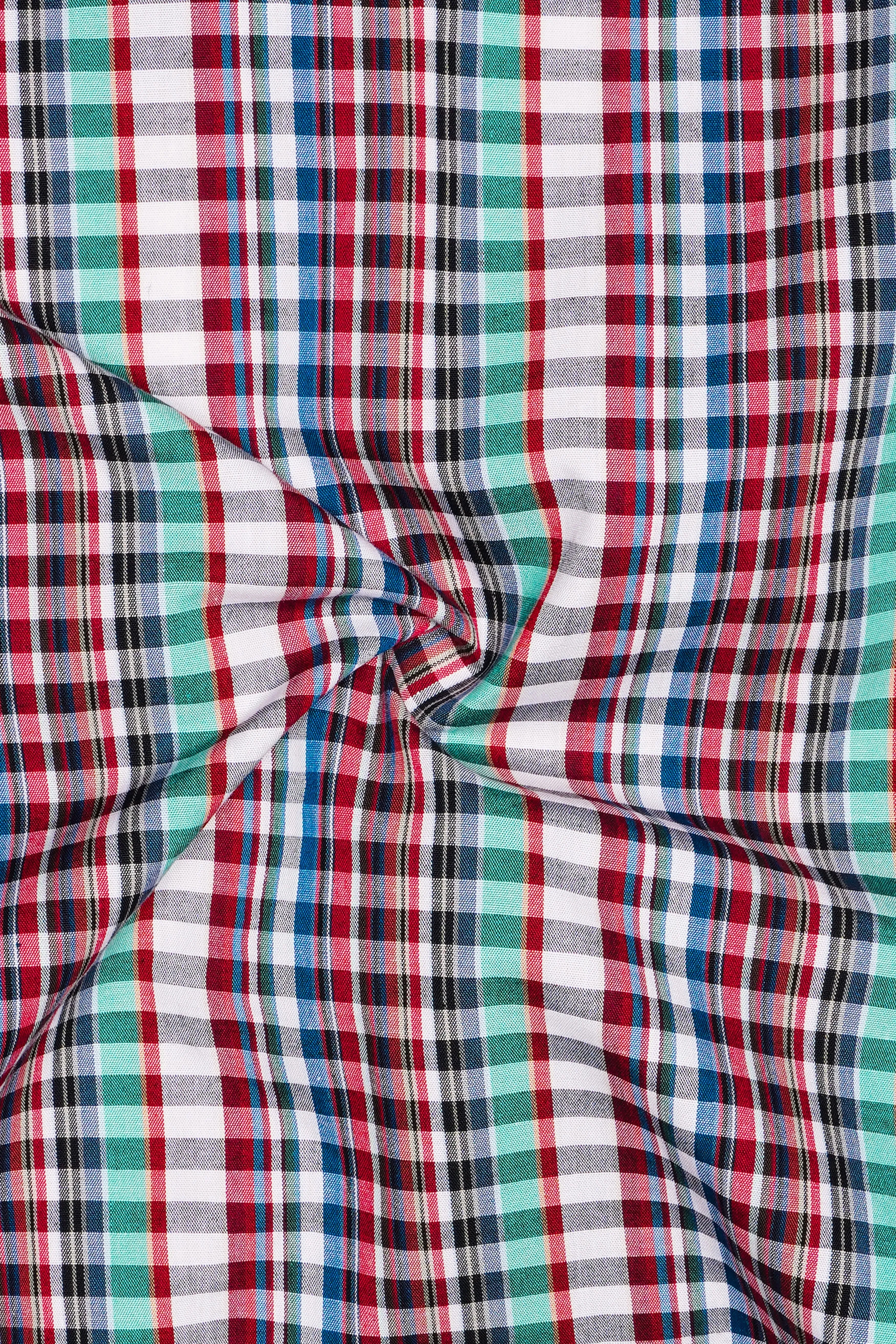 Bright White And Mexican Red Multi Color Super Soft Premium Cotton Semi Formal Shirt sold by French Crown product image thumbnail 3