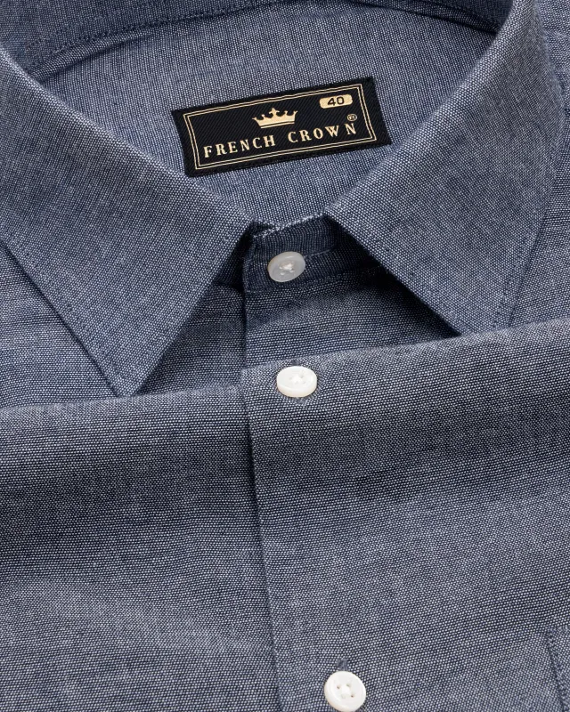 Gravel Gray Luxurious Linen Shirt sold by French Crown