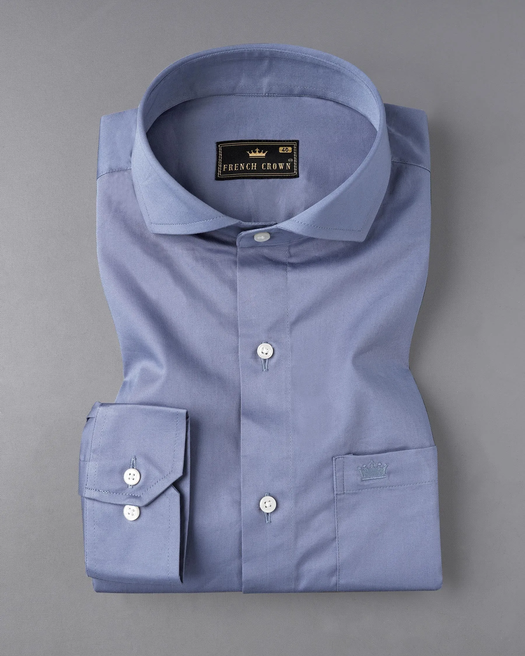 Oslo Blue Super Soft Premium Cotton Shirt sold by French Crown product image thumbnail 3