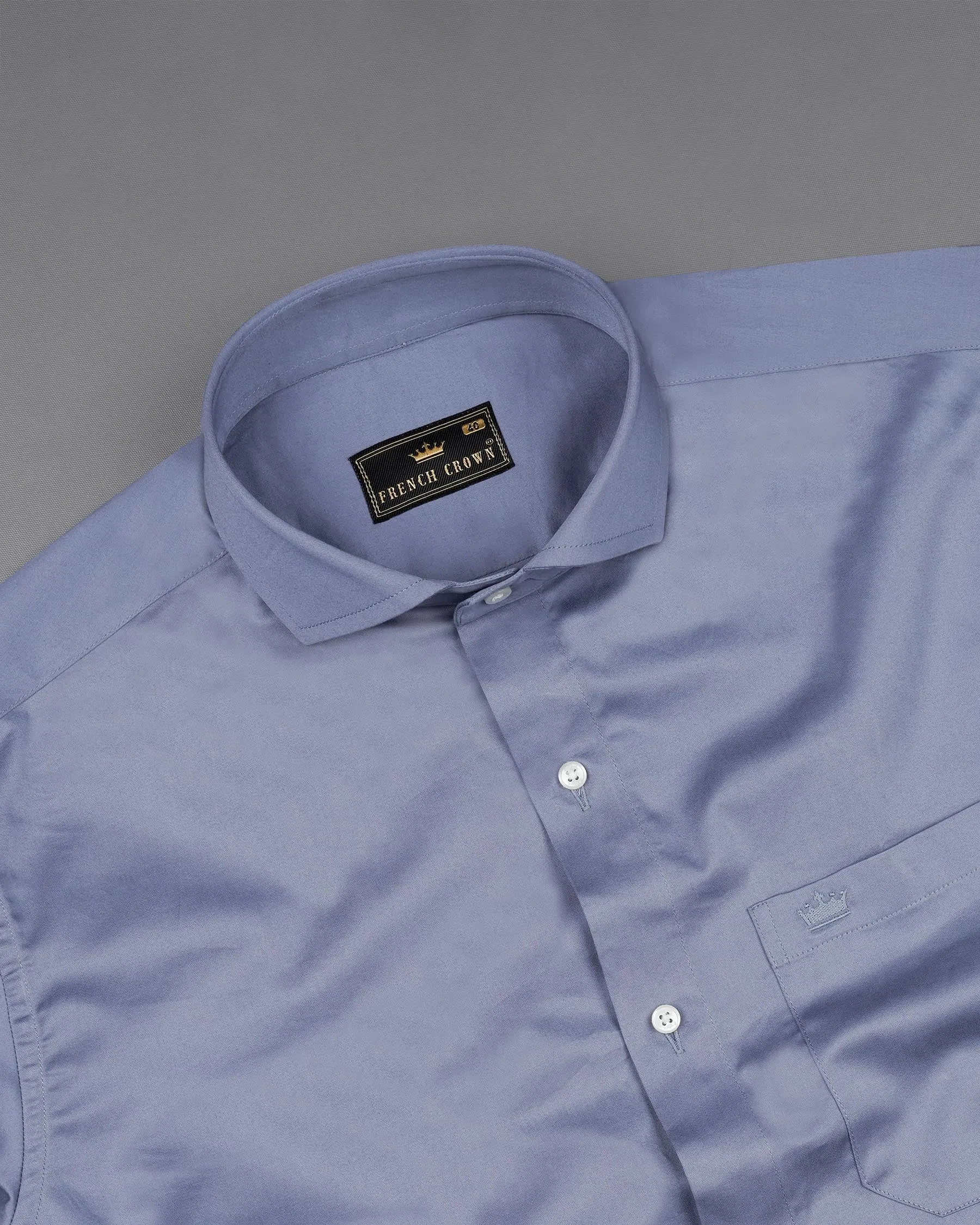 Oslo Blue Super Soft Premium Cotton Shirt sold by French Crown product image thumbnail 4