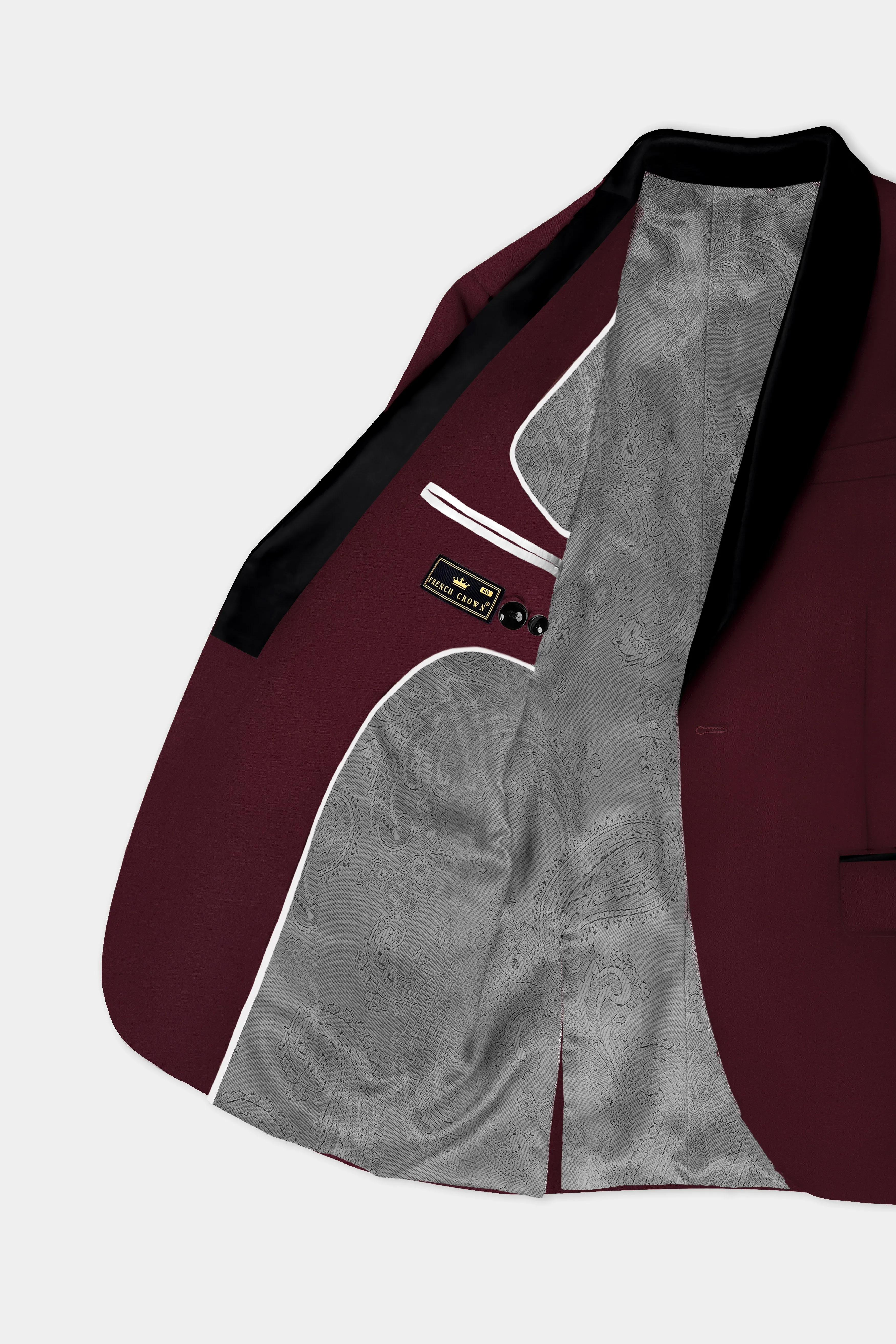 SepiaElite-Tamarind Brown Solid Wool Rich Tuxedo Slight Stretch Suit sold by French Crown product image thumbnail 5