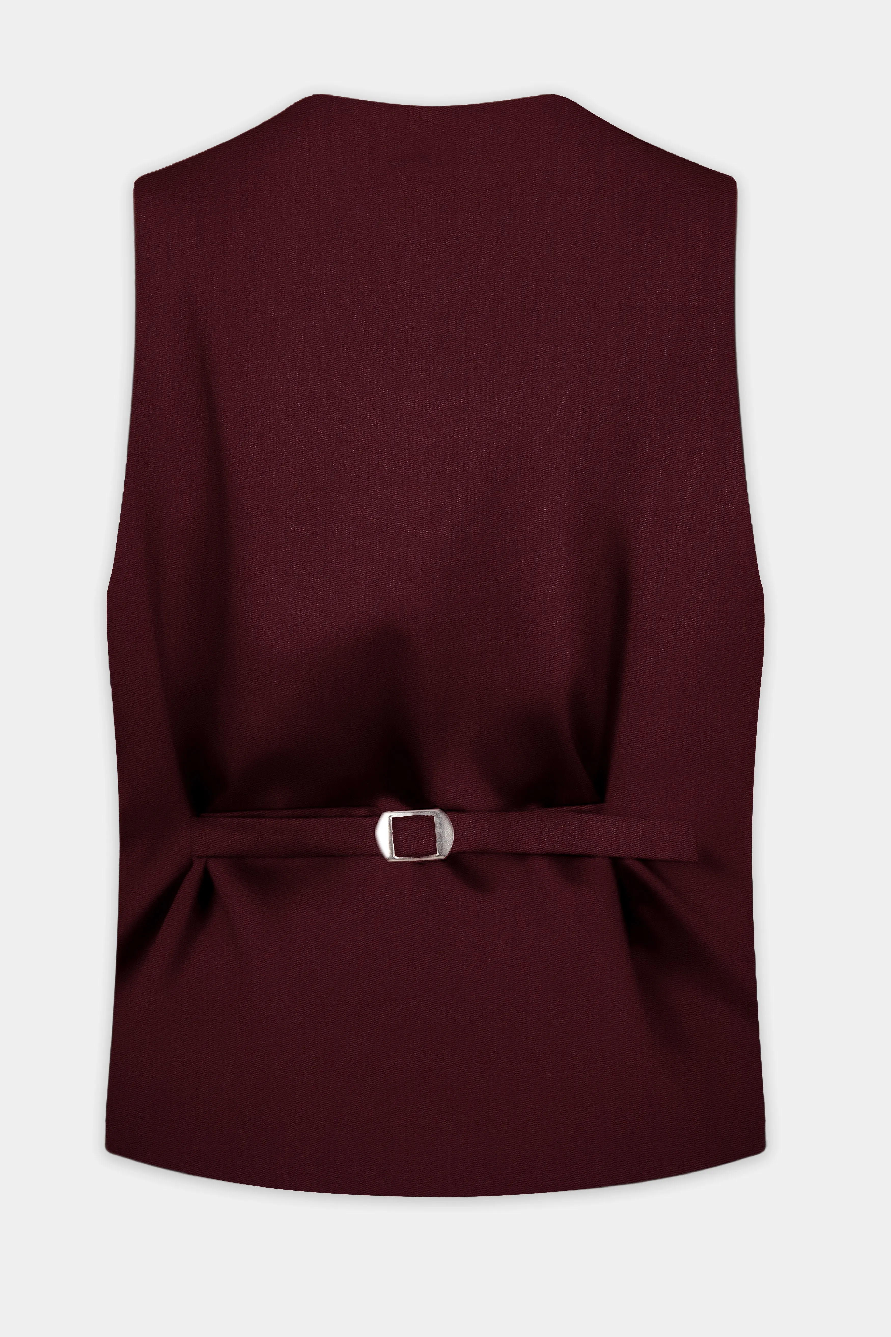 SepiaElite-Tamarind Brown Solid Wool Rich Slight Stretch Waistcoat sold by French Crown product image thumbnail 4