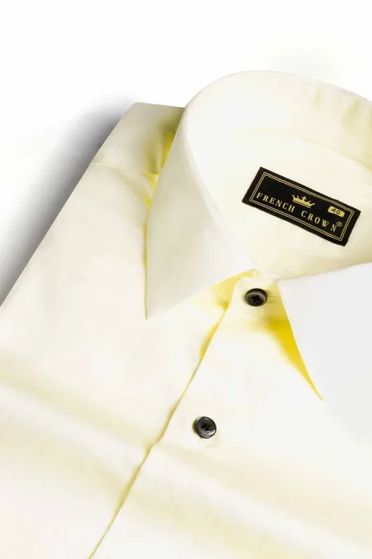 Wheatfield Cream Subtle Sheen Super Soft Premium Cotton Shirt sold by French Crown