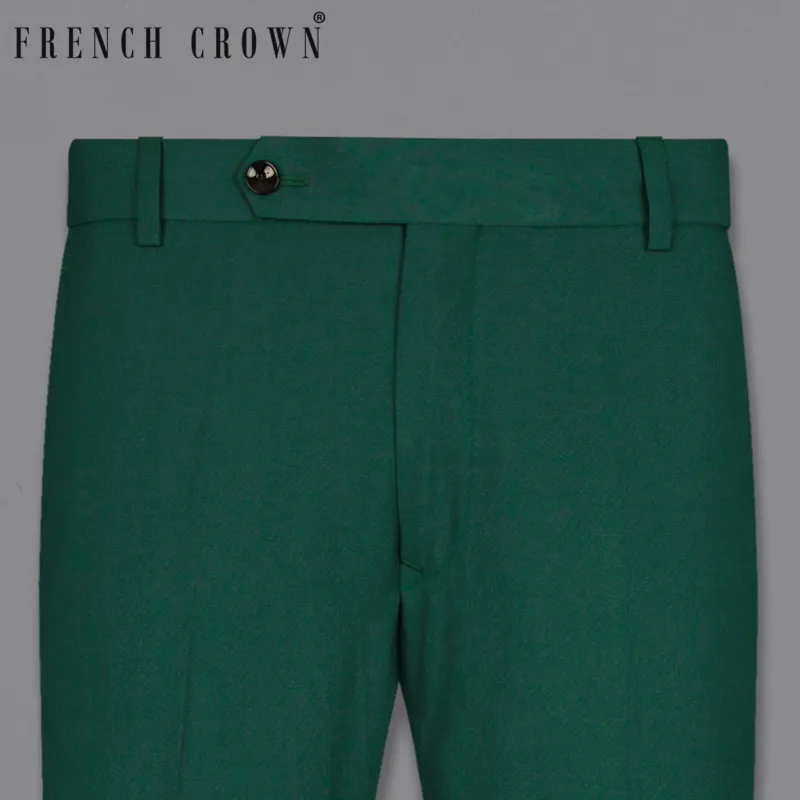 Aqua Deep Green Wool Rich Pant sold by French Crown