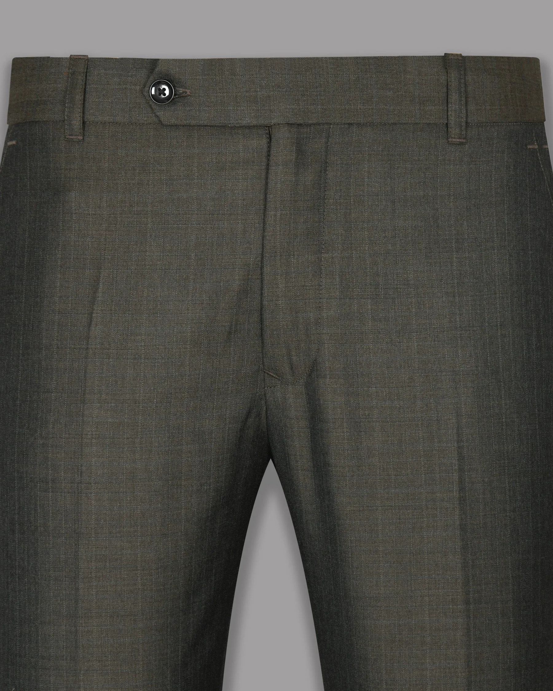 Tundora Brown Subtle Checked Pant sold by French Crown product image thumbnail 2