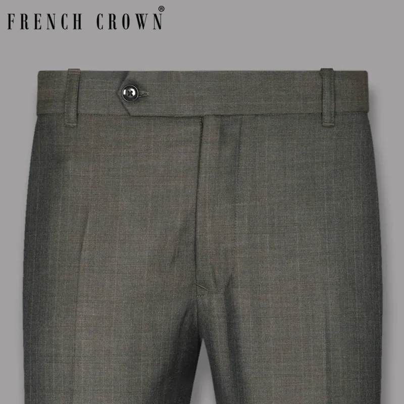 Tundora Brown Subtle Checked Pant sold by French Crown