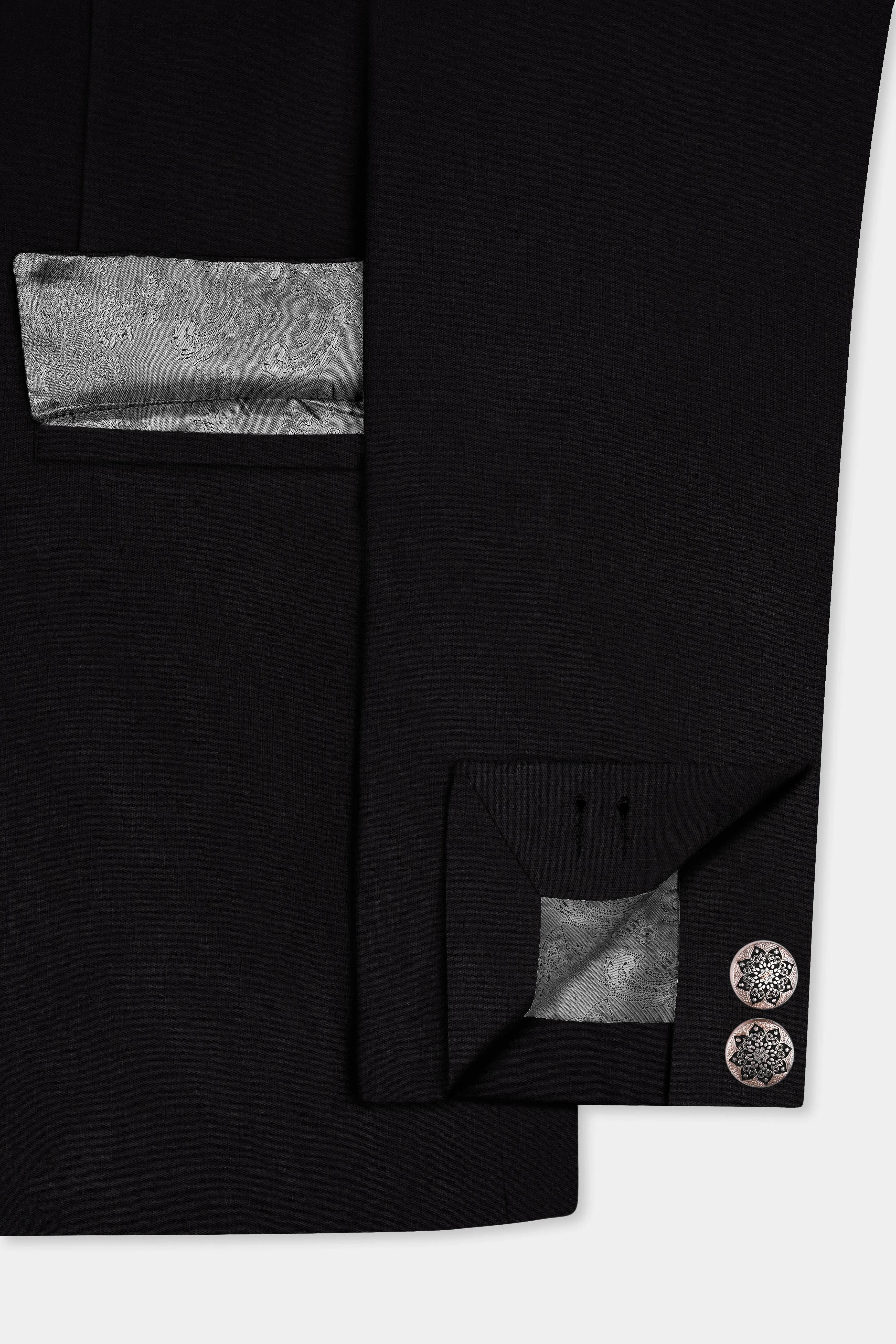 JADE BLACK LUXURIOUS CROSS PLACKET BANDHGALA/MANDARIN BLAZER sold by French Crown product image thumbnail 5