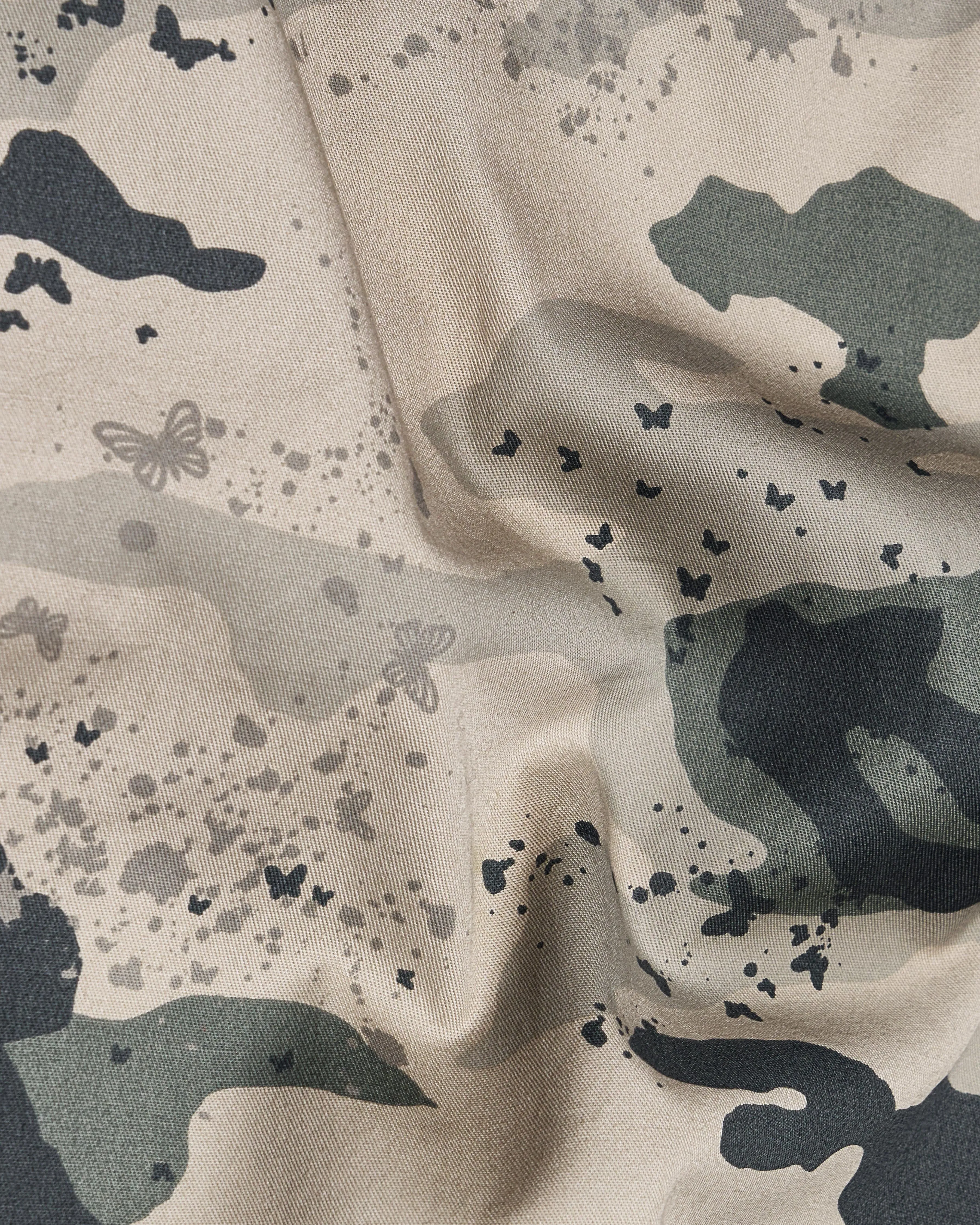 Swirl Brown with Baltic Gray Camouflage Printed Royal Oxford Shirt sold by French Crown product image thumbnail 4