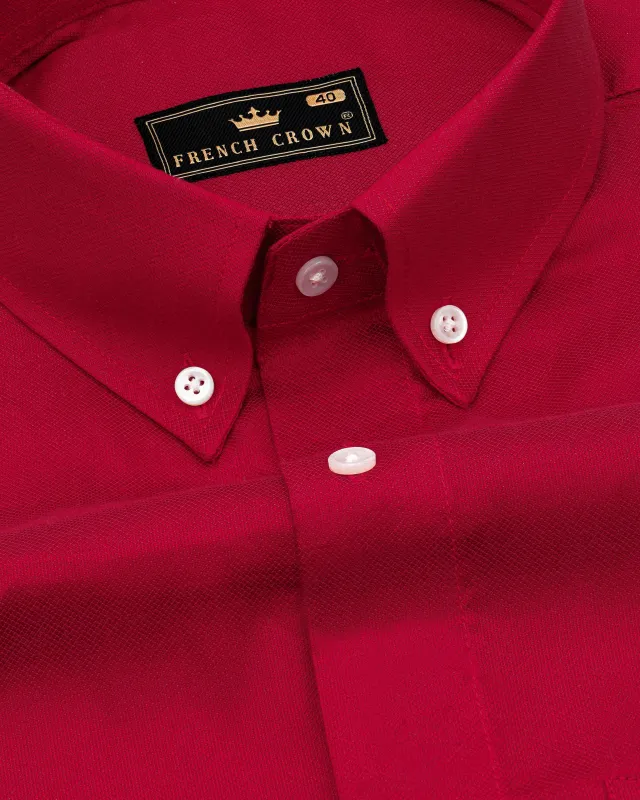 Carmine Red Dobby Textured Premium Giza Cotton Shirt sold by French Crown